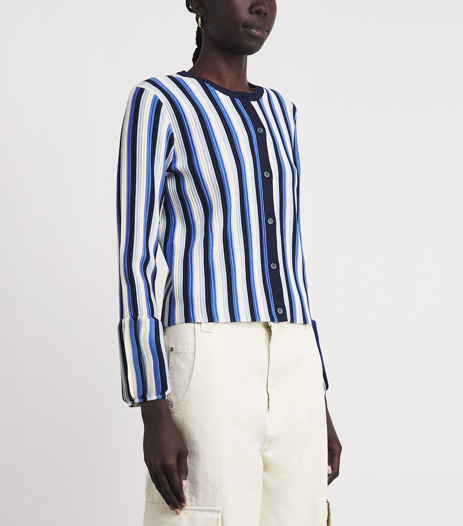 Simkhai Womens Striped Iris Cardigan Cerulean Multi Image 4