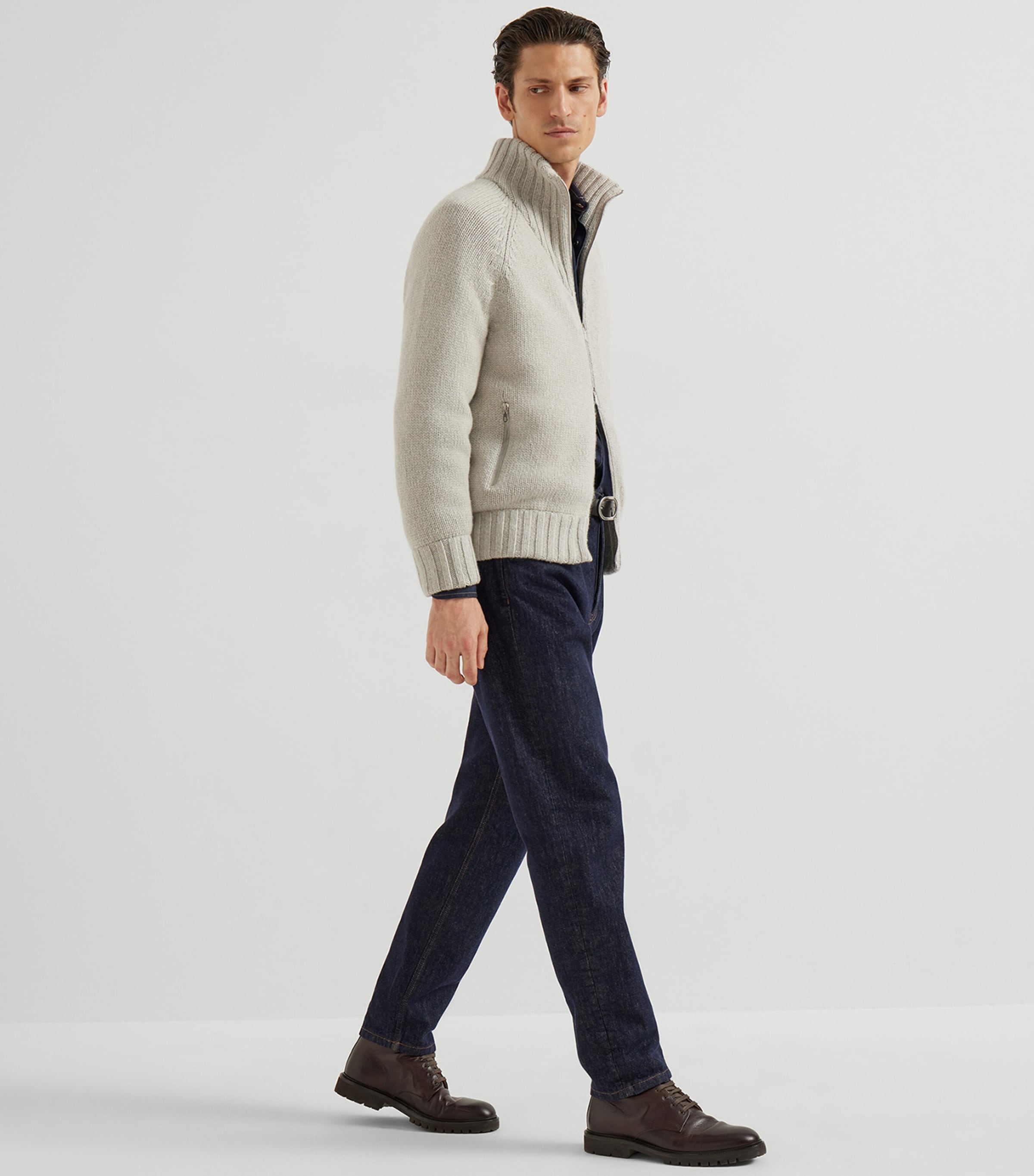 Brunello Cucinelli Beige Cashmere Down-Filled Jacket