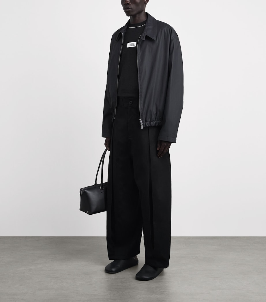 MM6 Maison Margiela Mens Virgin Wool-Blend Numeric Tab Sweater Black Image 2