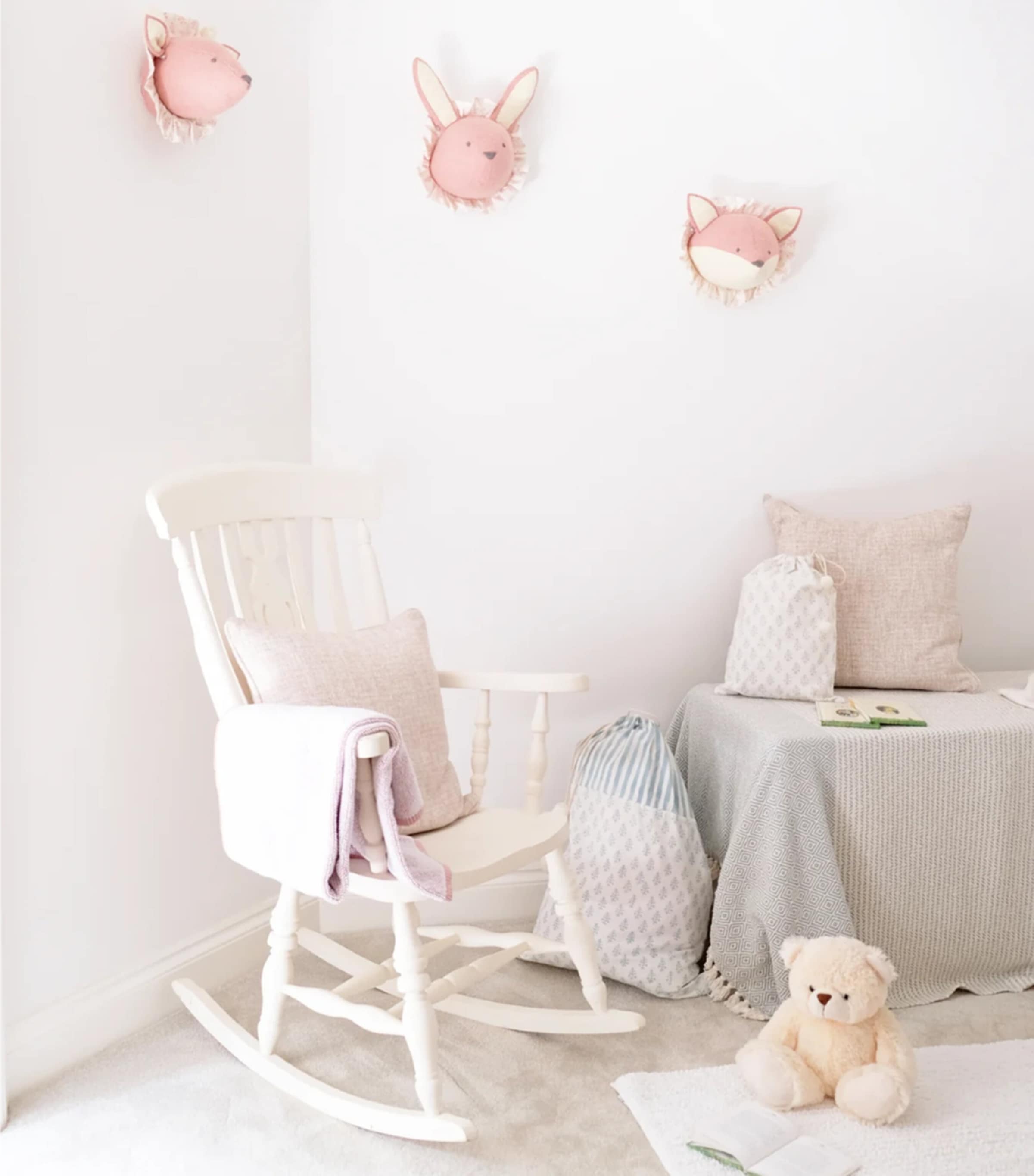 Mini Organic Wool Baby Rabbit Decoration (36cm) PINK Image 6