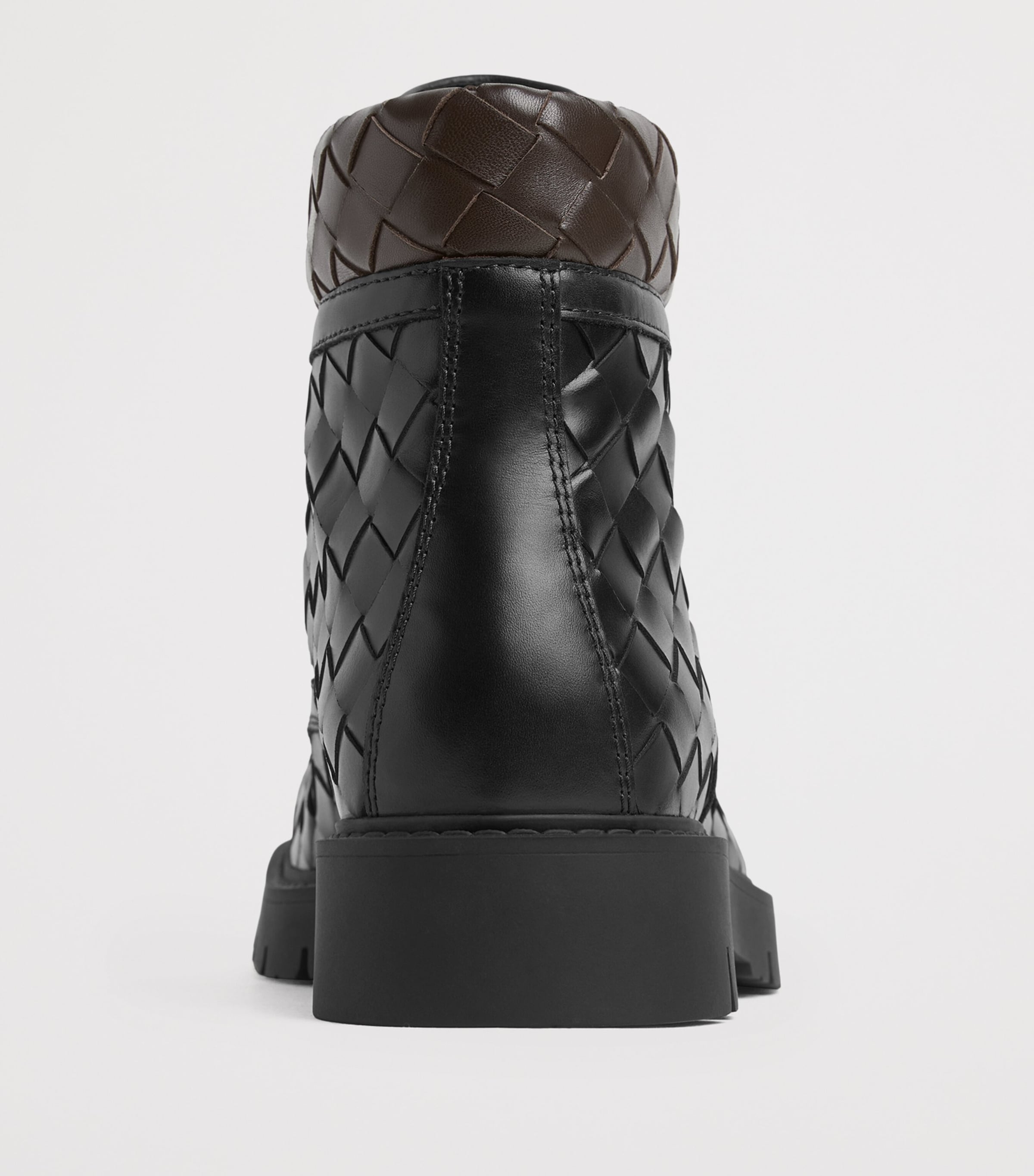 Bottega Veneta Leather Intrecciato Lace-Up Boots Image 4