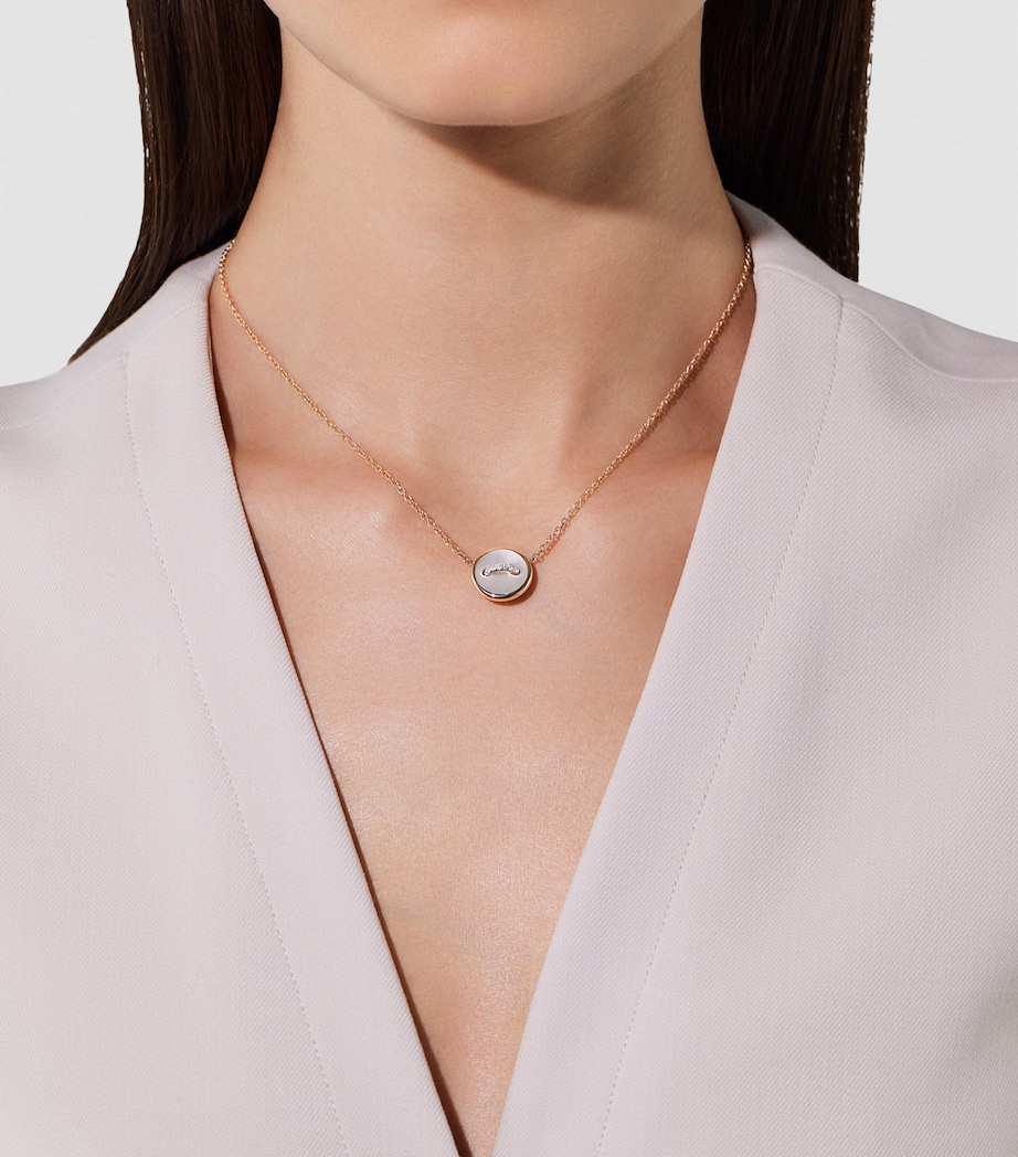 Rose Gold, Diamond and Mixed Stone Pom Pom Dot Necklace DB0MP Image 3