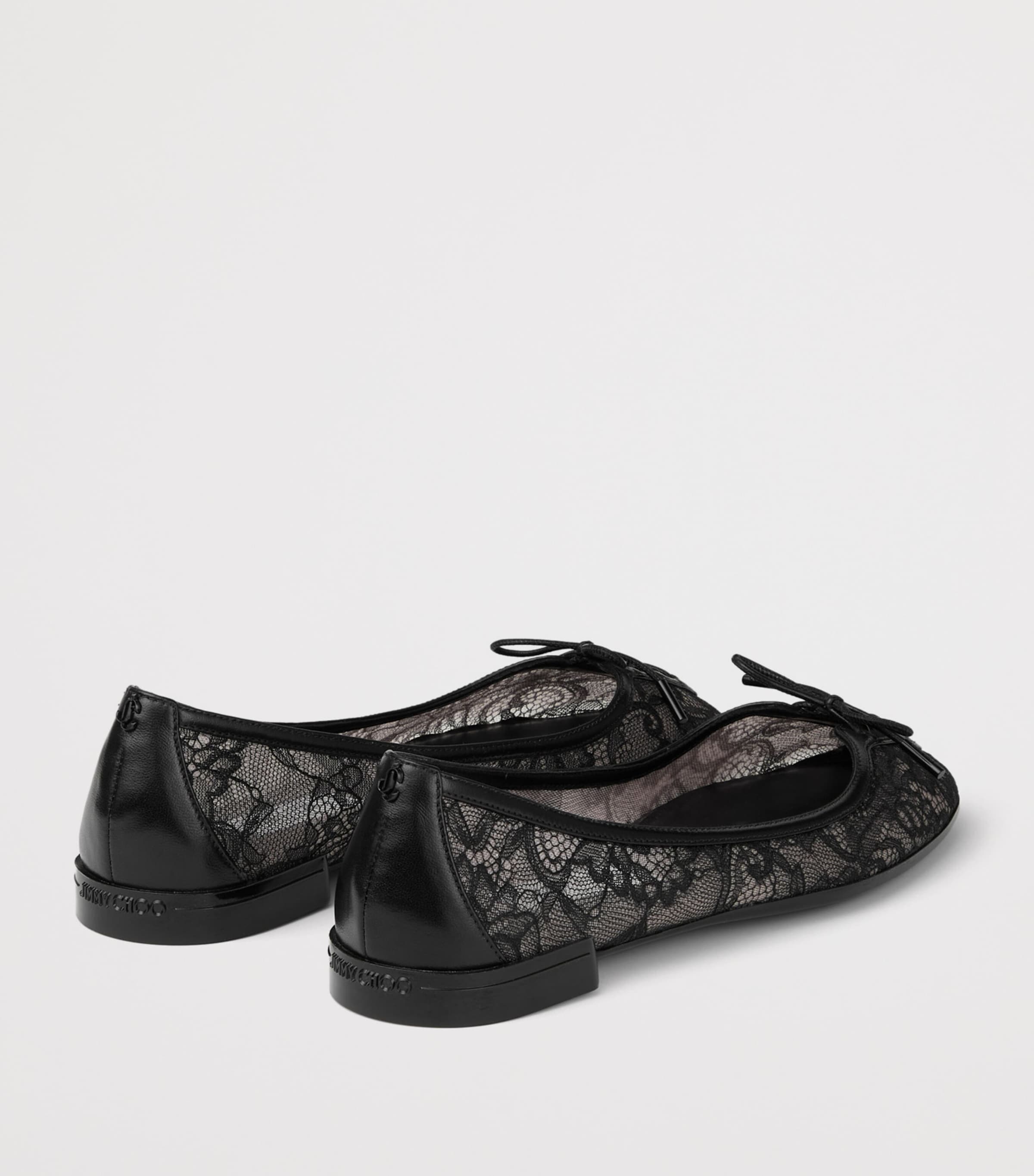 Jimmy Choo Womens Scarlett Lace Ballet Flats Black/black Image 3