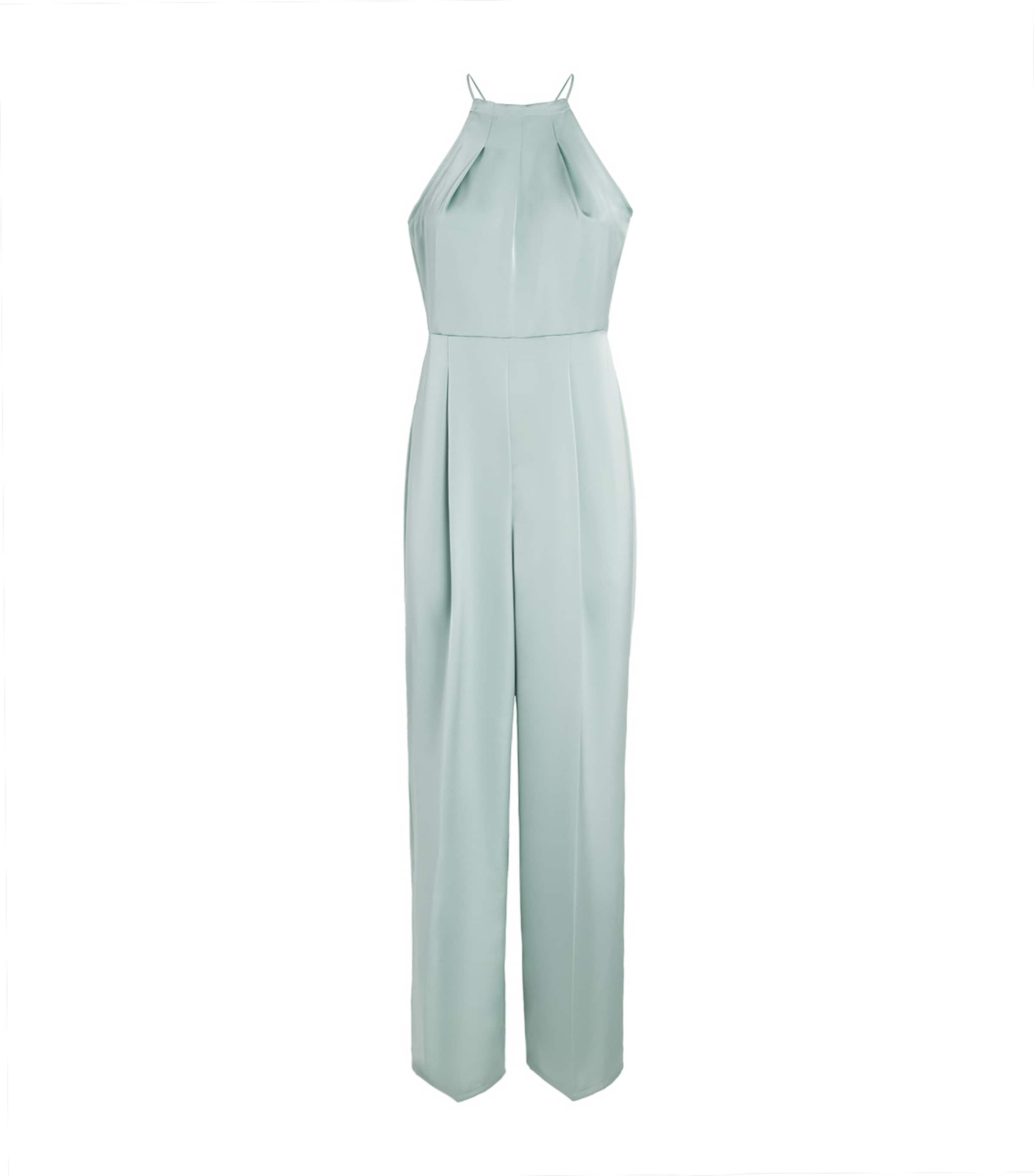 Max & Co Satin Halterneck Jumpsuit In Green