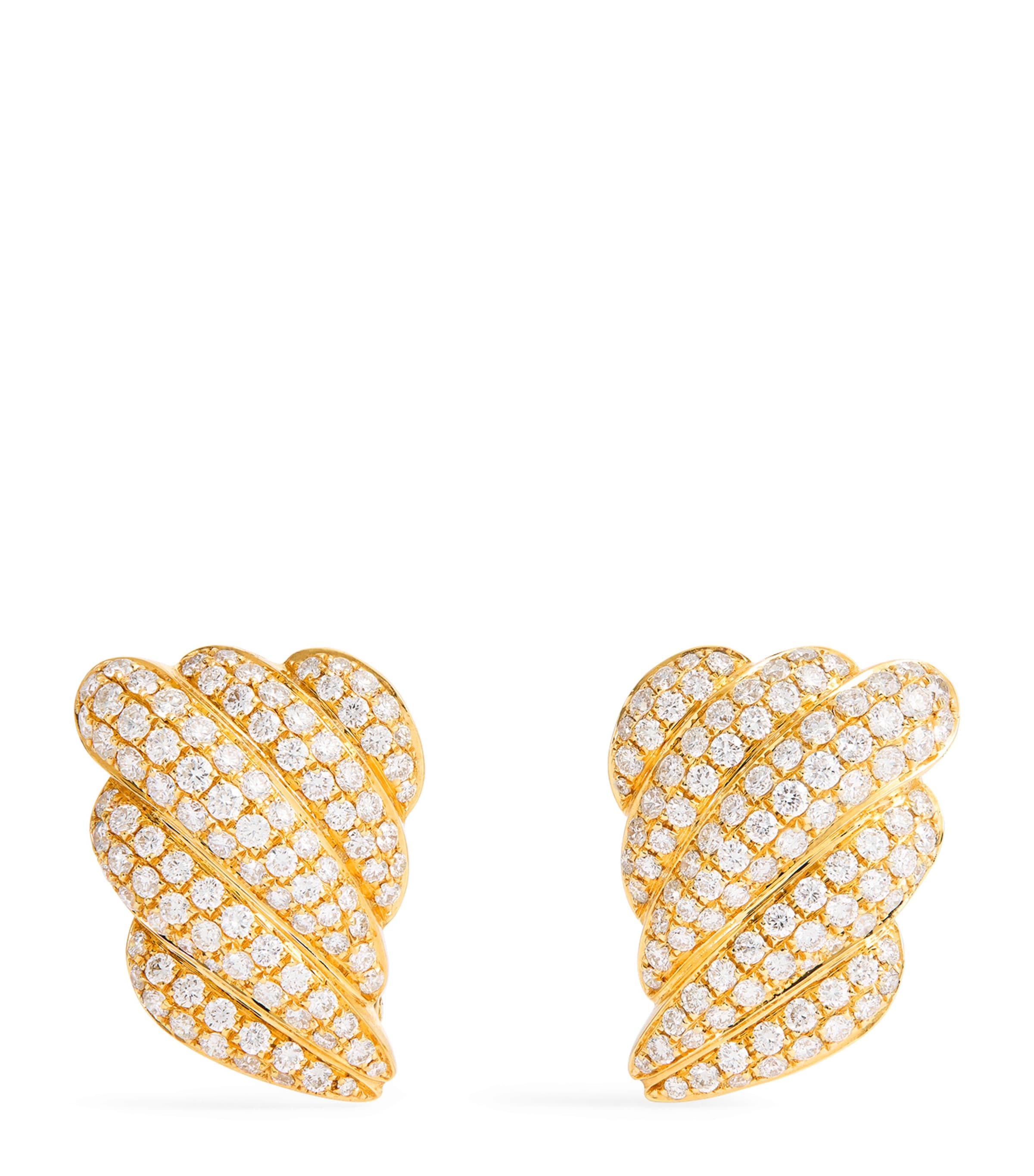Anita Ko Yellow Gold and Diamond Croissant Earrings Yellow Gold Image 1