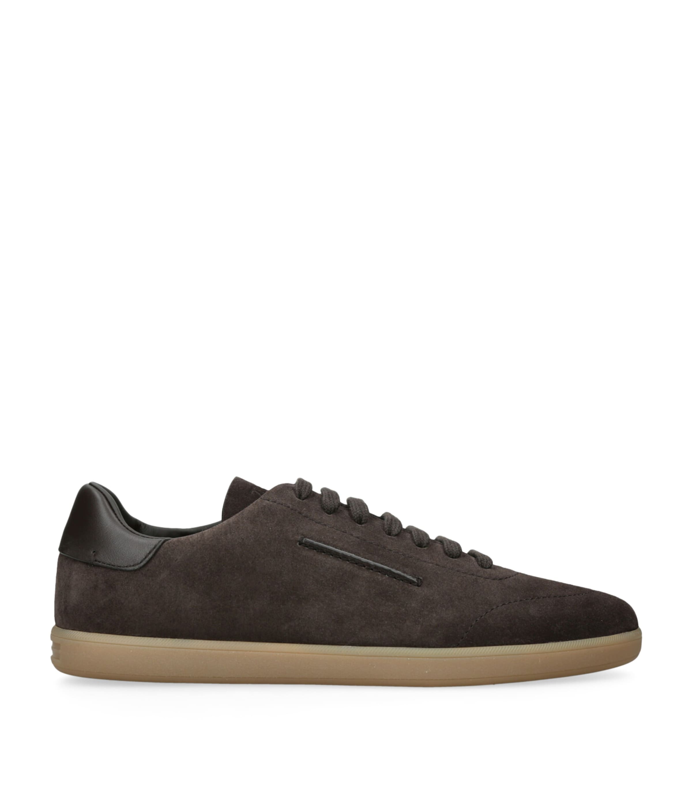 Zegna Mens Suede 232 Sneakers Dark Brown Image 1