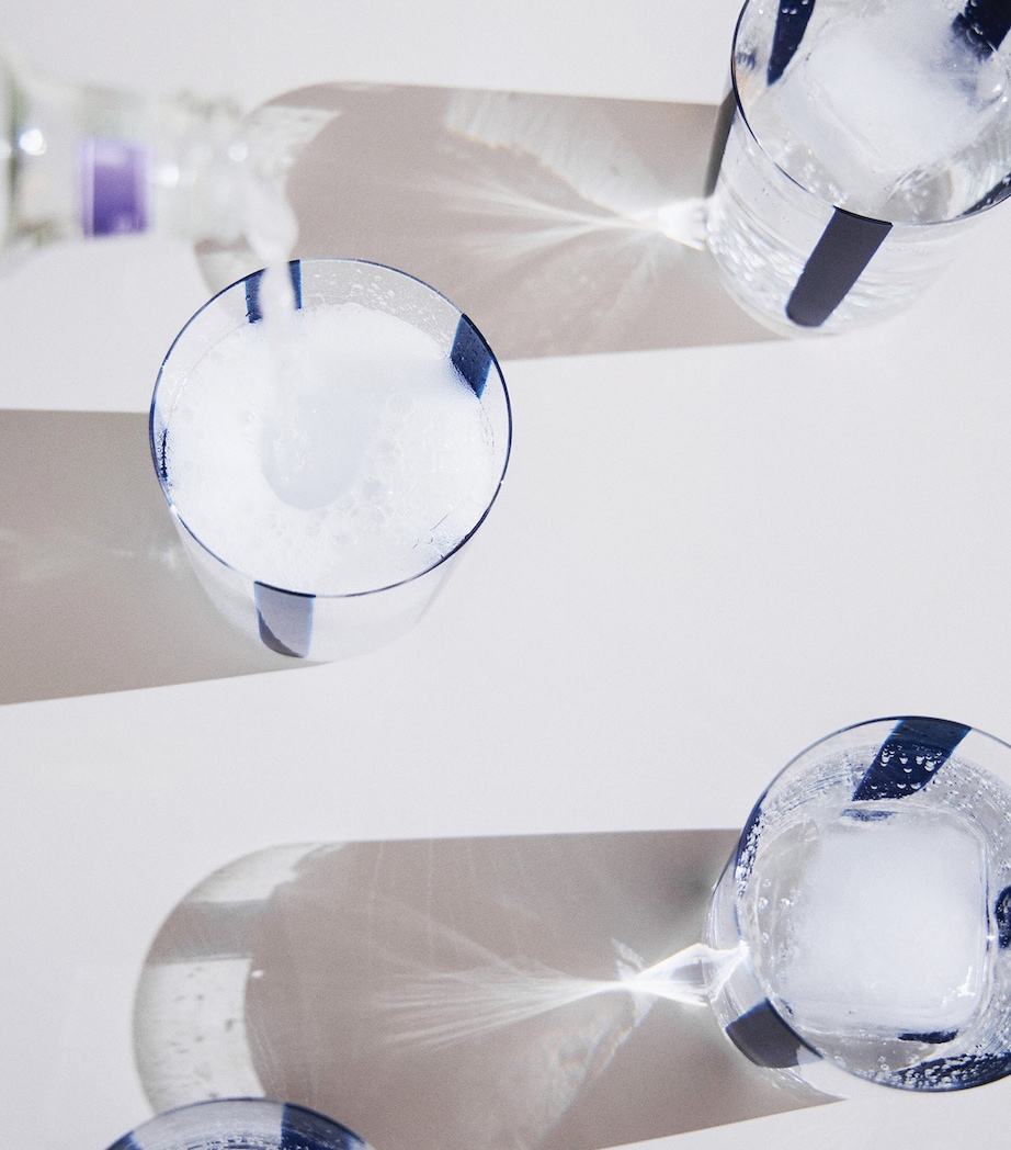 The Conran Shop Nova Stripe Tumblers (Set of 4) Navy / Clear Image 4