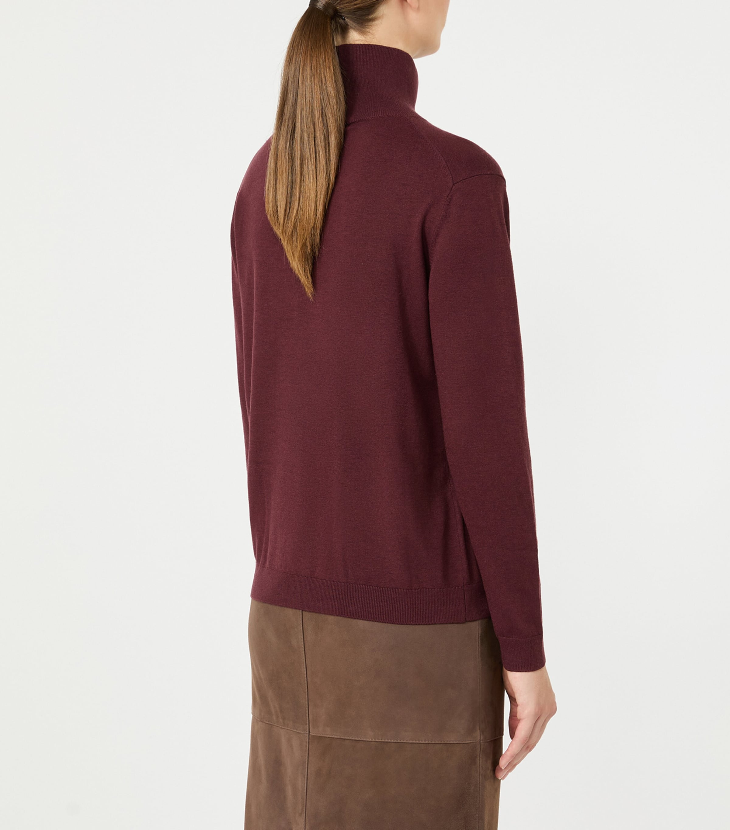 Weekend Max Mara Womens Funnel-Neck Sweater Bordeaux Image 3
