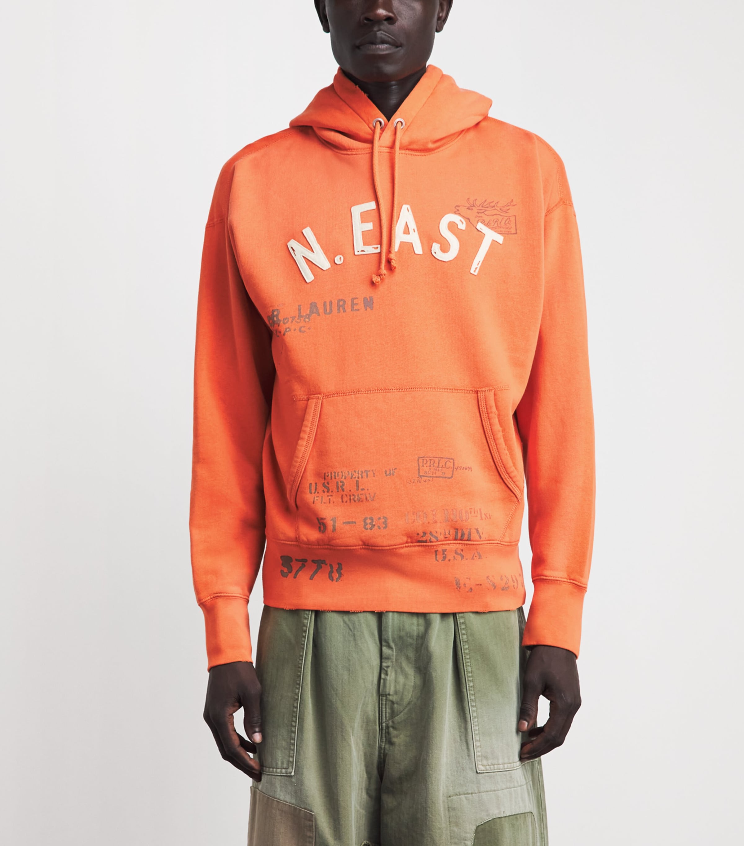 Polo Ralph Lauren Mens Graphic Print Hoodie Kona Orange Image 4