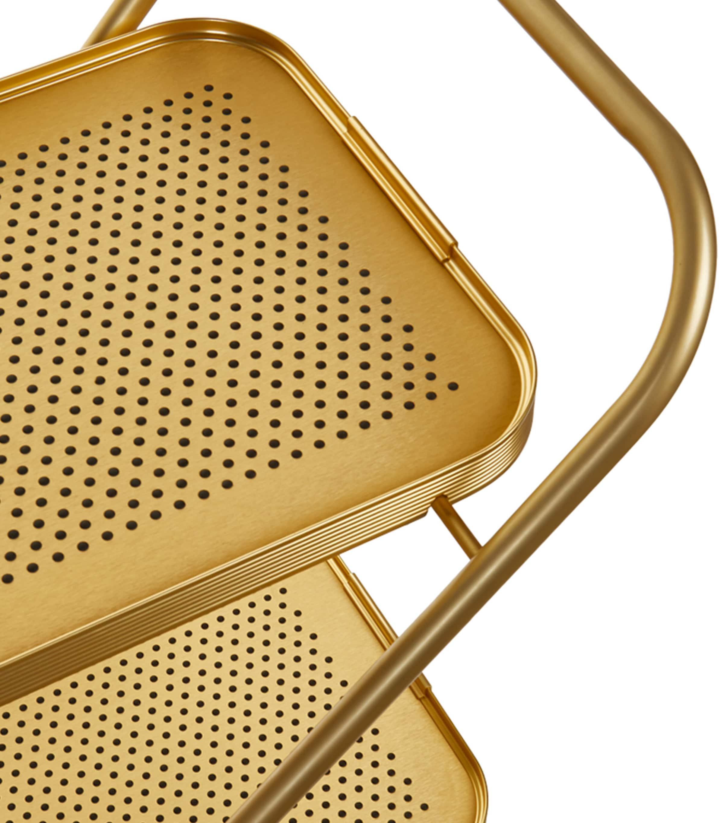 Folding Two-Tier Trolley GOLD Image 2