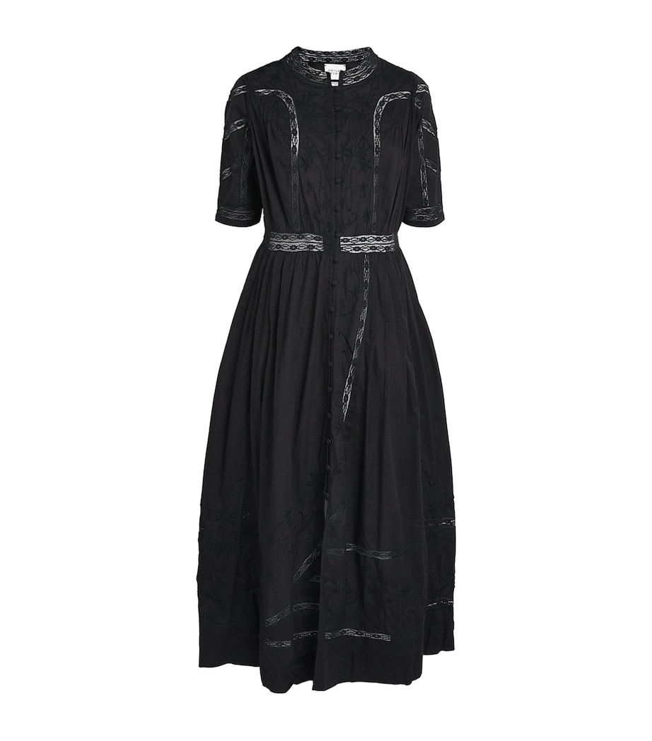 Black Cotton August Midi Dress - Image 1