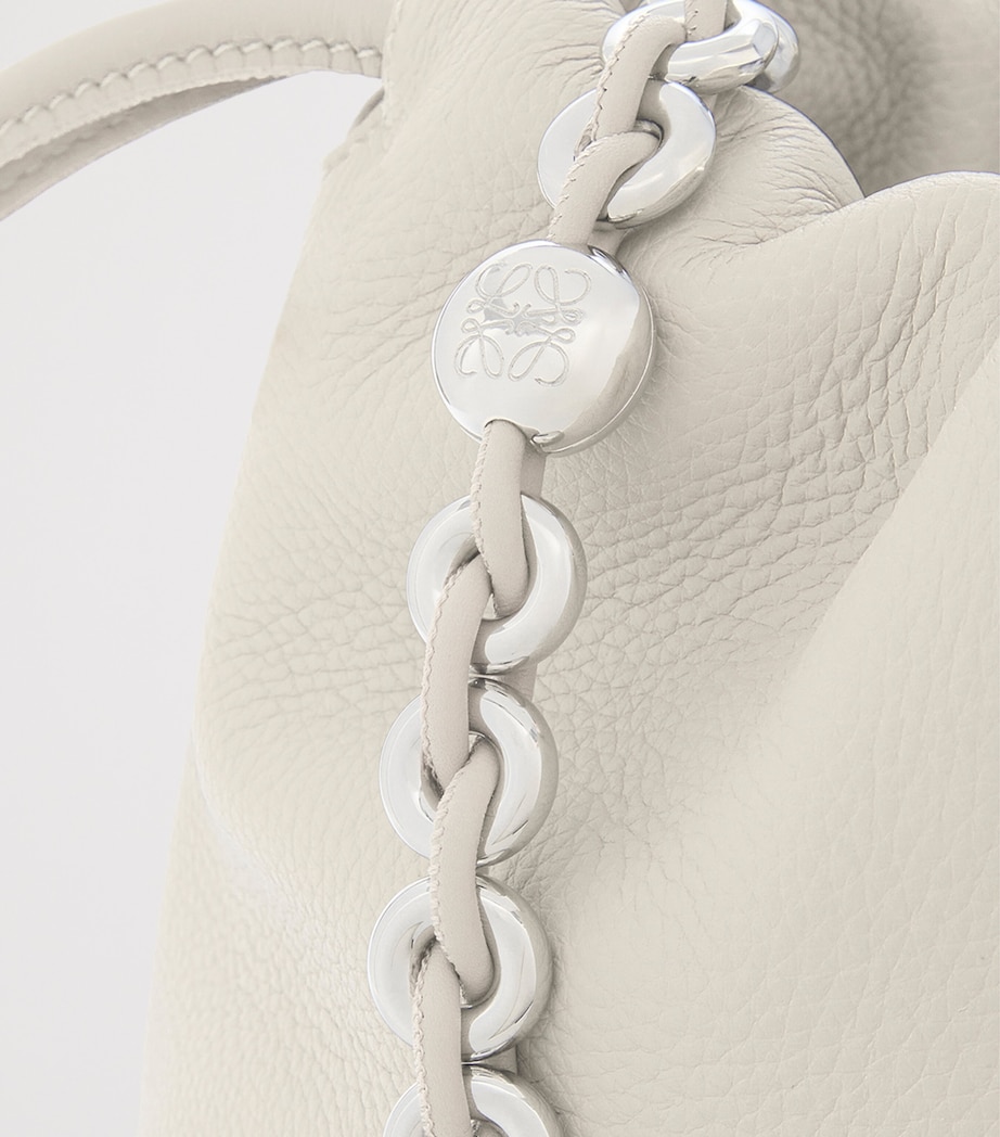 LOEWE Medium Leather Flamenco Purse Soft White Image 10