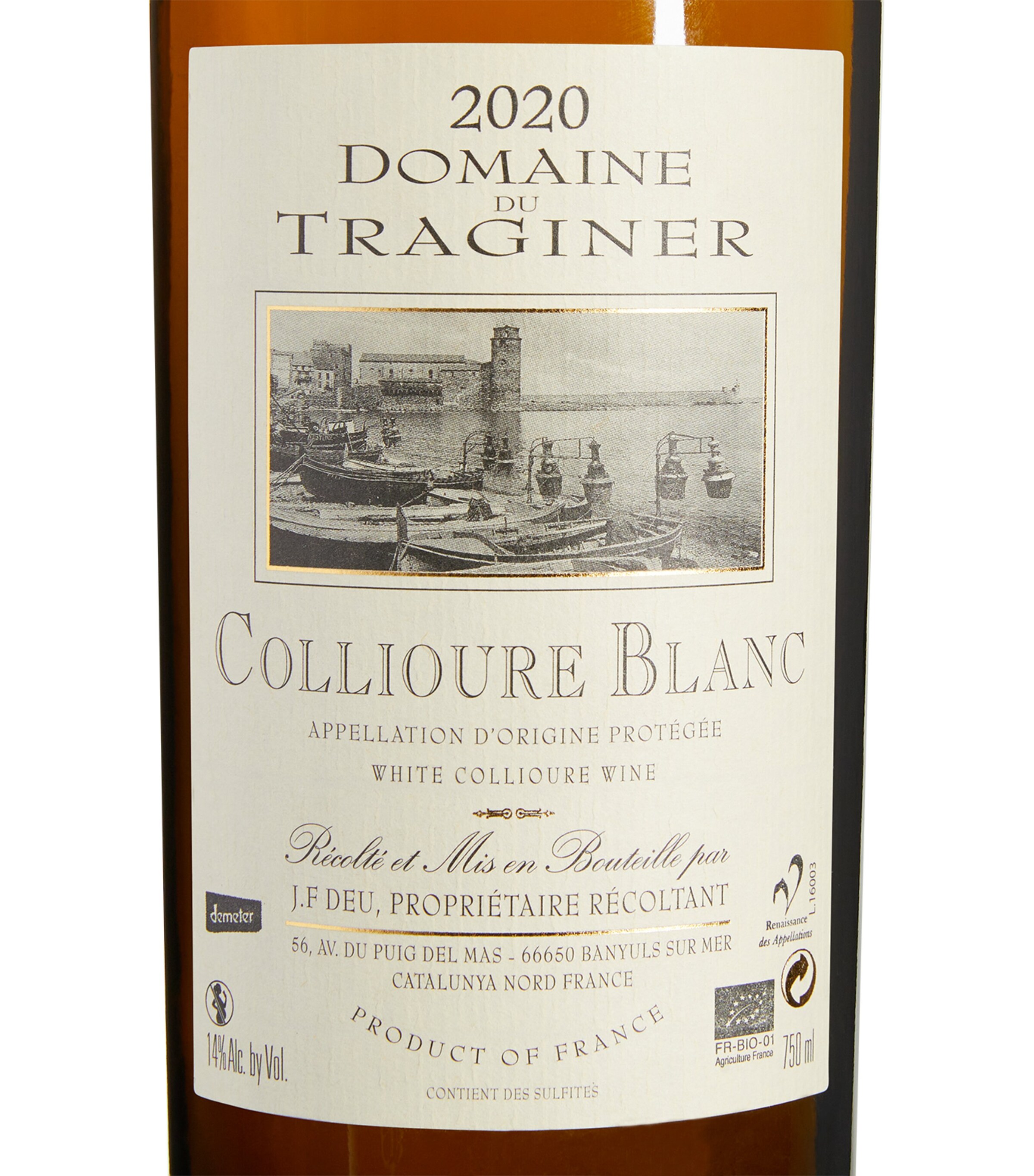 Domaine du Traginer Domaine du Traginer Collioure Blanc 2020 (75cl) - Languedoc-Roussillon, France Image 2