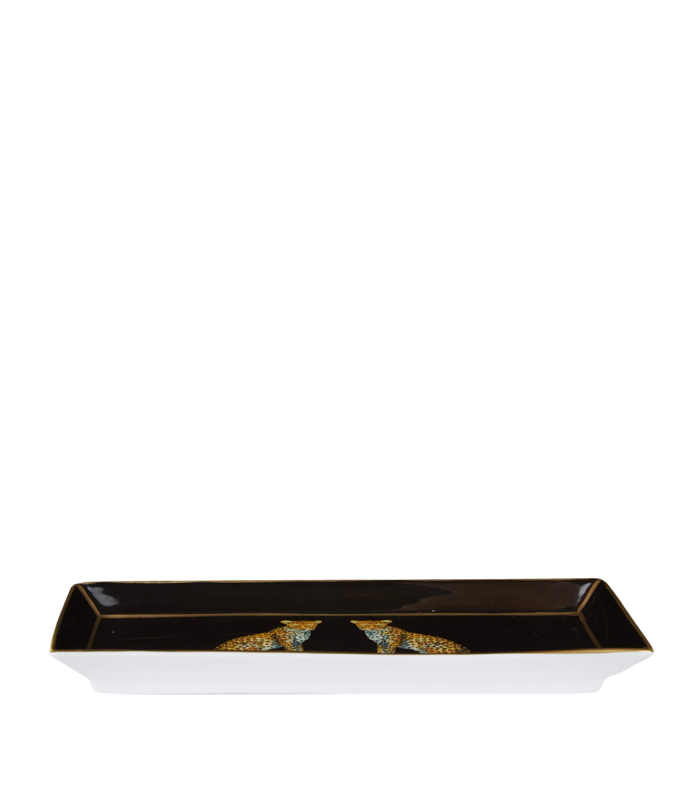 Leopards Rectangular Tray (20.5cm x 7.5cm) BLACK Image 2