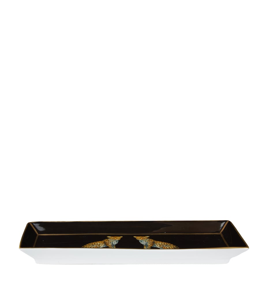 Leopards Rectangular Tray (20.5cm x 7.5cm) BLACK Image 2