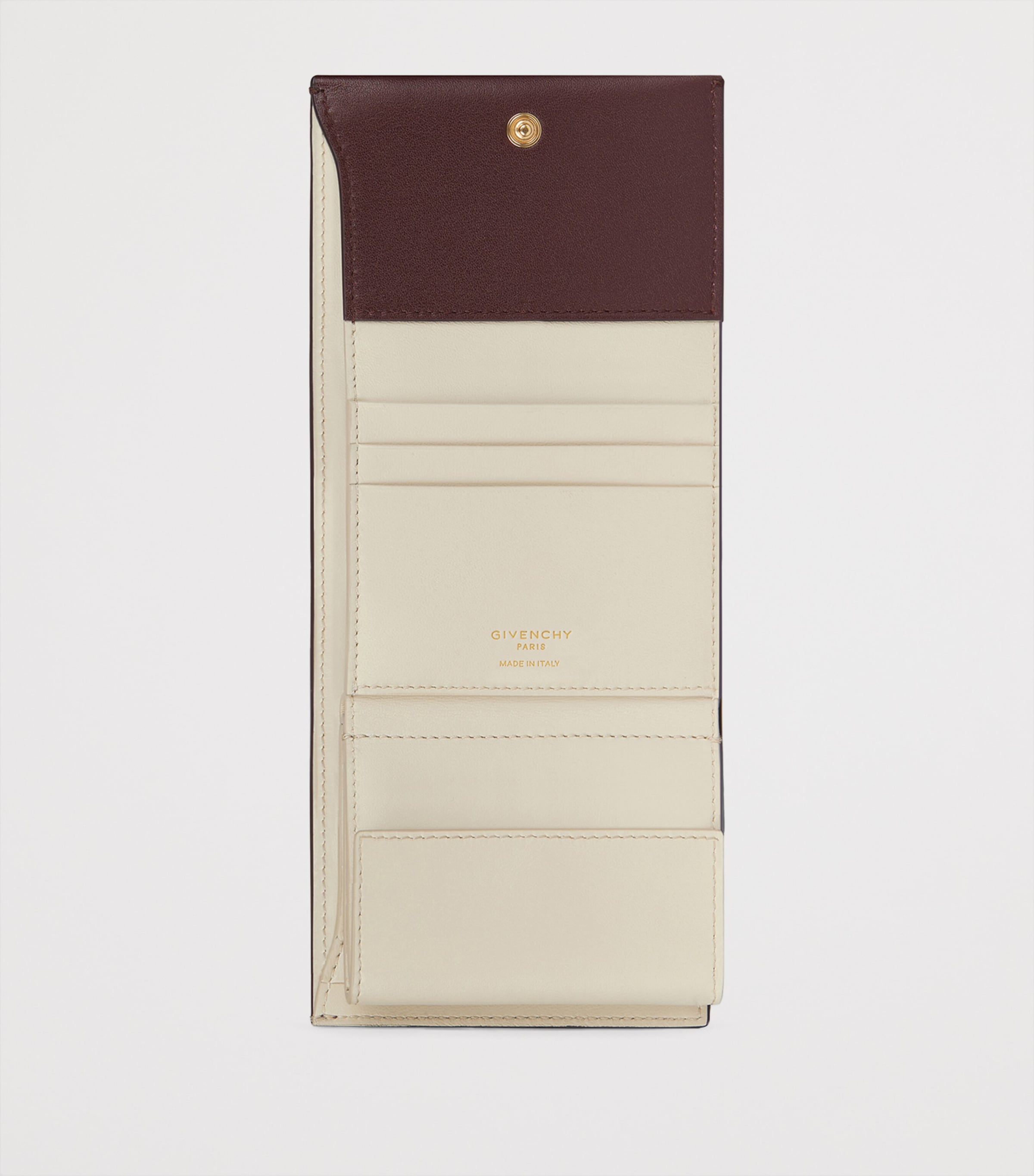 Leather Mini Day Trifold Wallet BURGUNDY Image 4