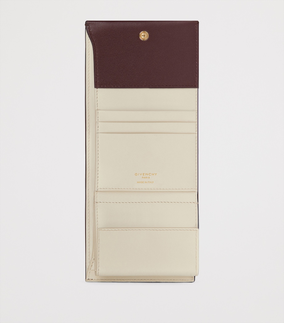 Leather Mini Day Trifold Wallet BURGUNDY Image 4