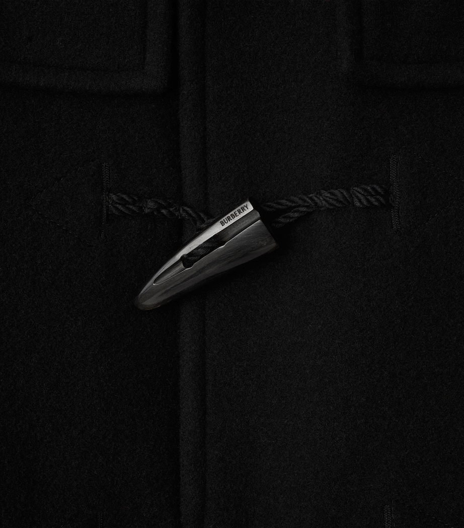 Wool Duffle Coat BLACK IP CHECK Image 6