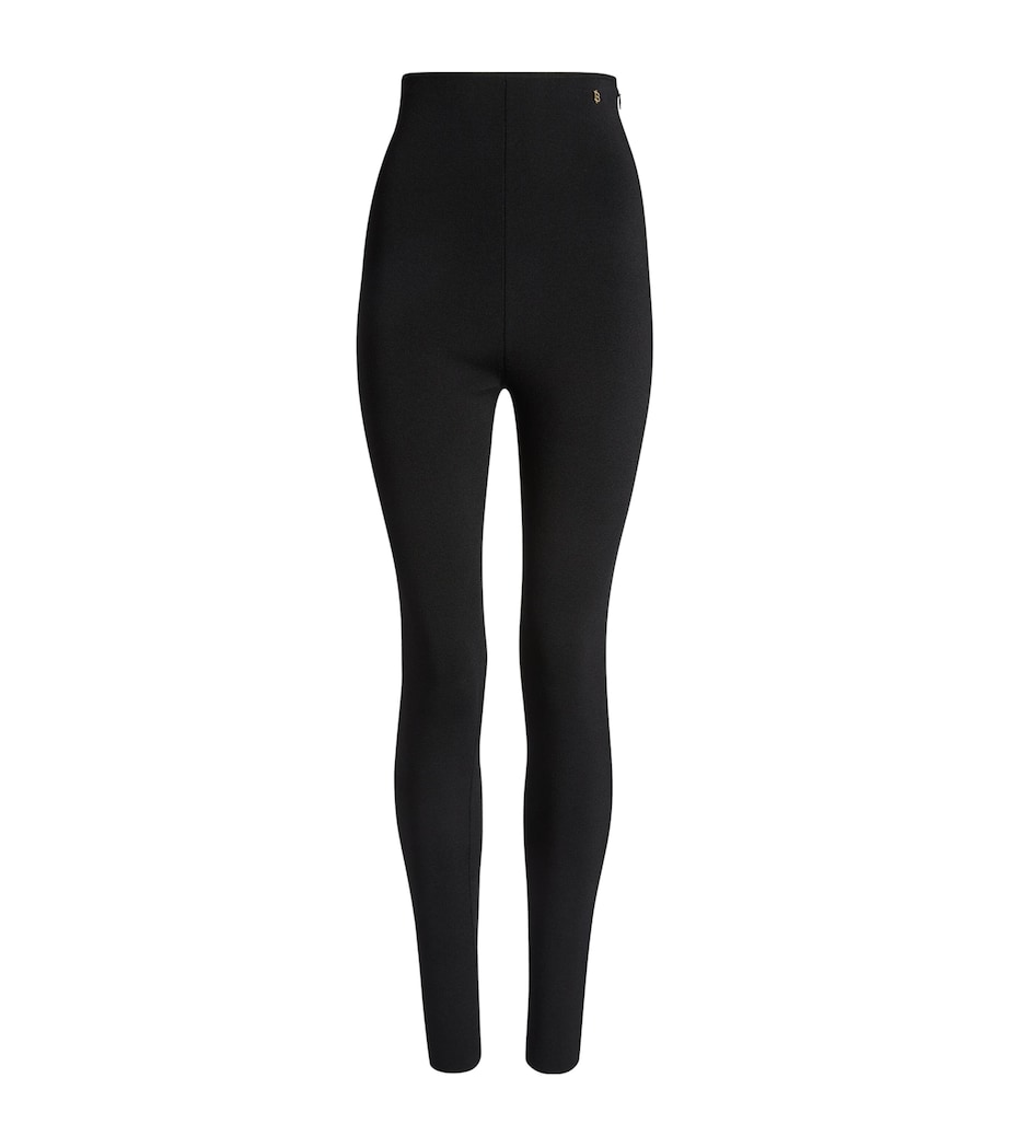 Balmain Womens Jersey High-Rise Trousers Noir Image 1