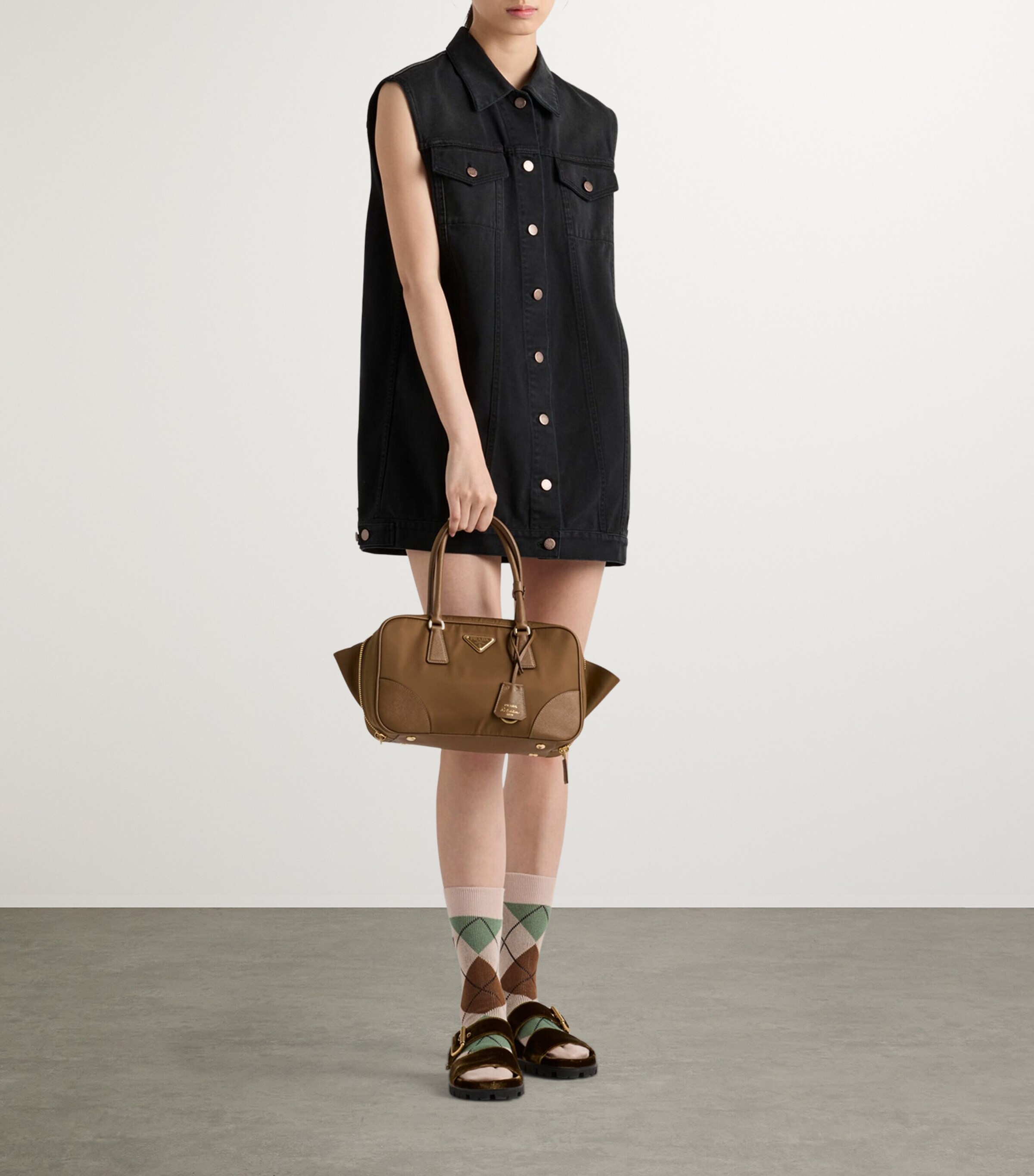 Prada Womens Denim Mini Dress Image 2