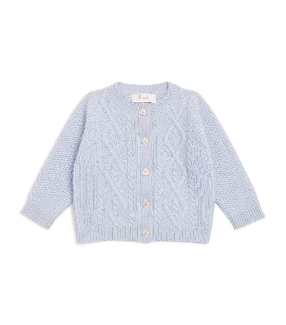 Cashmere Cable-Knit Cardigan (0-18 Months) BLUE Image 1