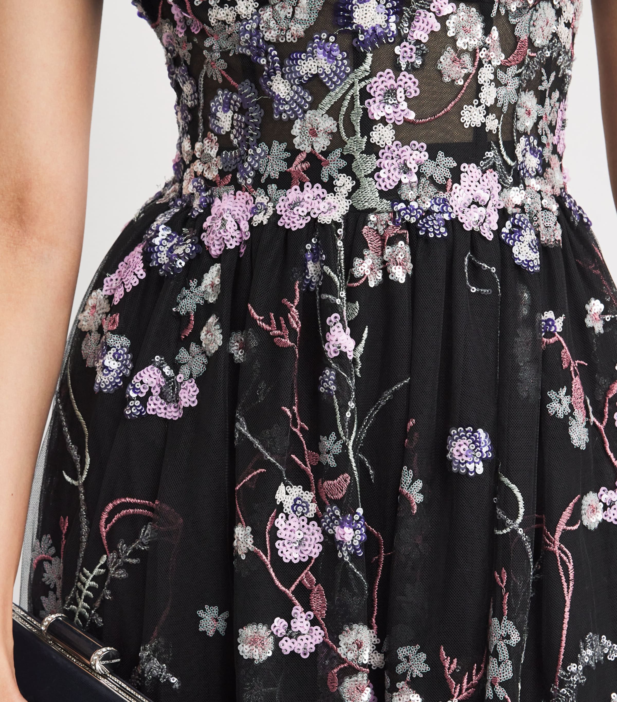 Embellished Off-The-Shoulder Gown SN0000 SNOWY BLK/MU Image 6