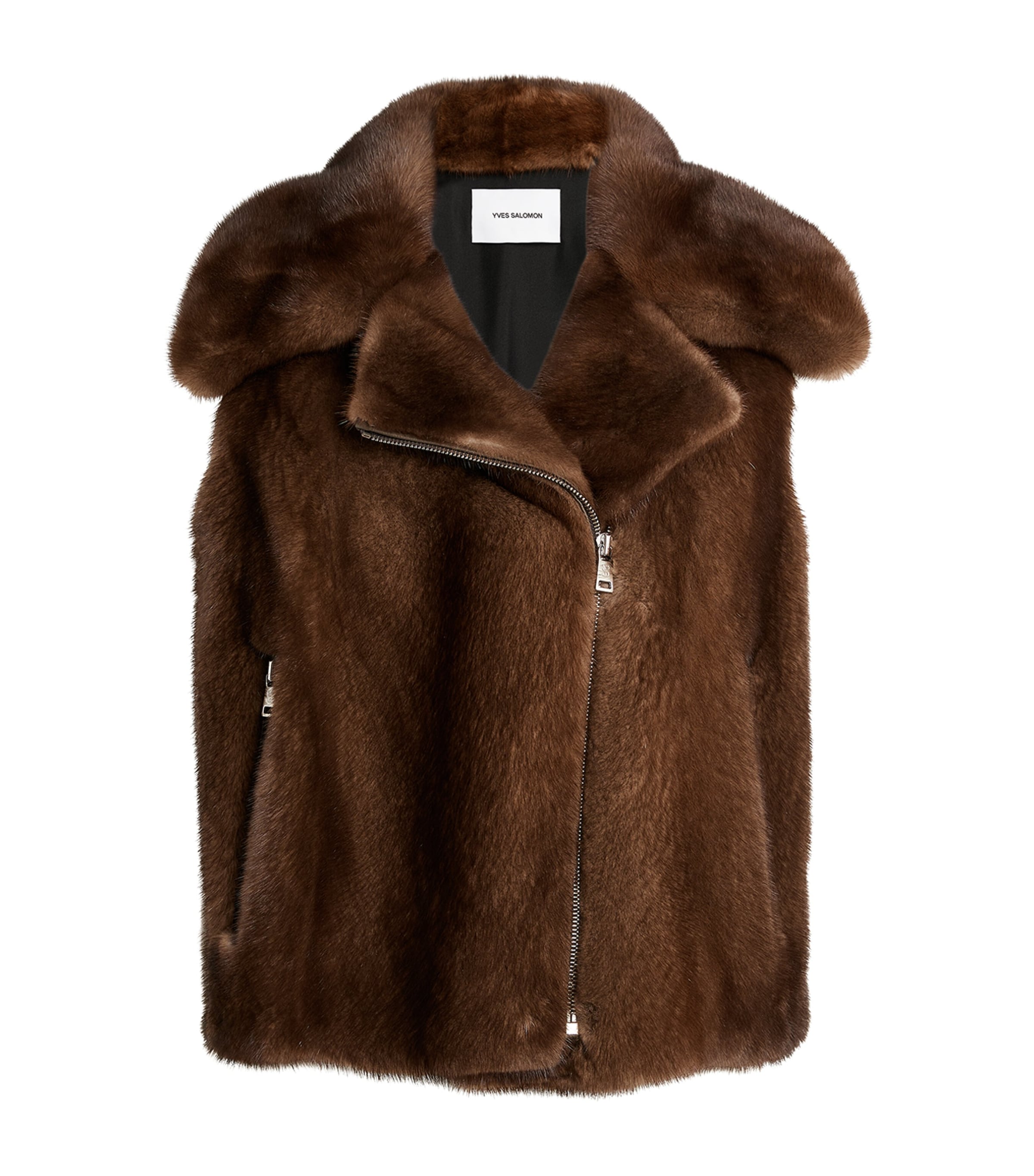 Yves Salomon Mink Gilet In Beige