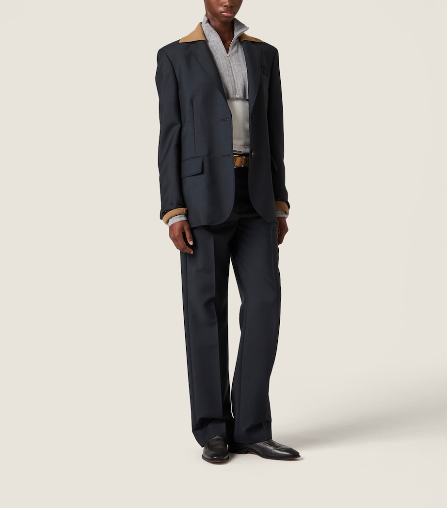 Miu Miu Womens Mohair-Wool Blazer Image 2
