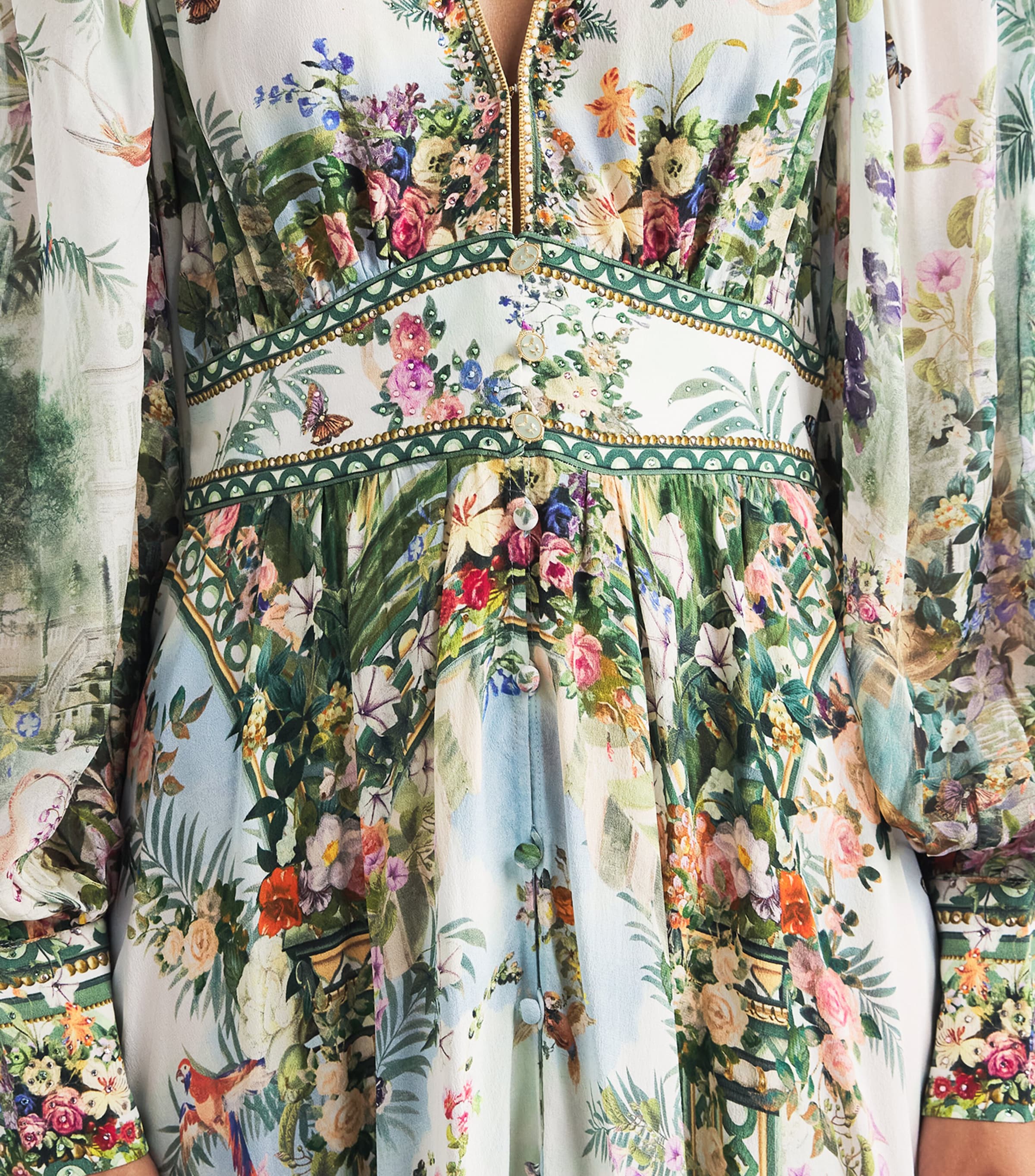 Camilla Womens Silk Art for the Empress Midi Dress Art For The Empress Image 3