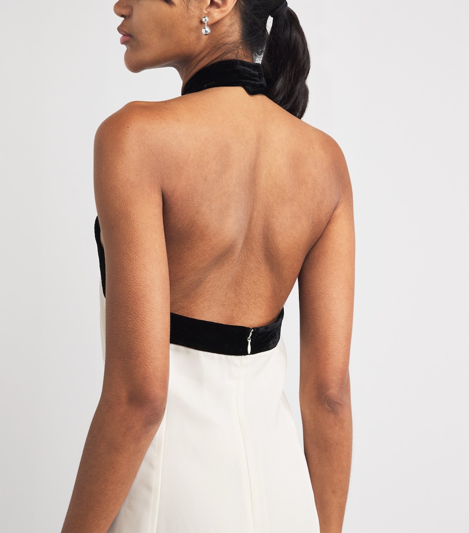 Velvet-Trim Jolie Mini Dress IVORY MULTI Image 6