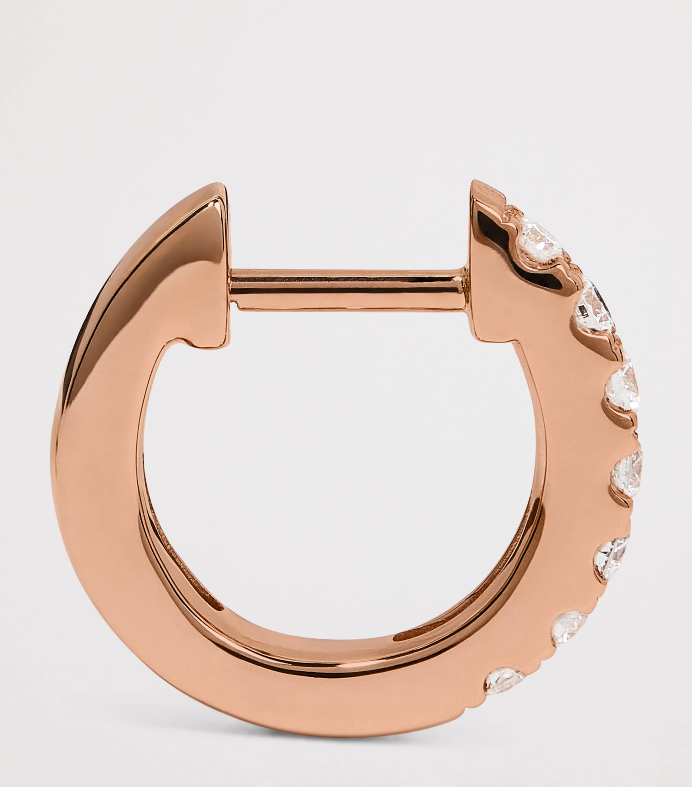 Rose Gold and Diamond Huggie Earrings (0.20ctw) ROSE GOLD Image 3