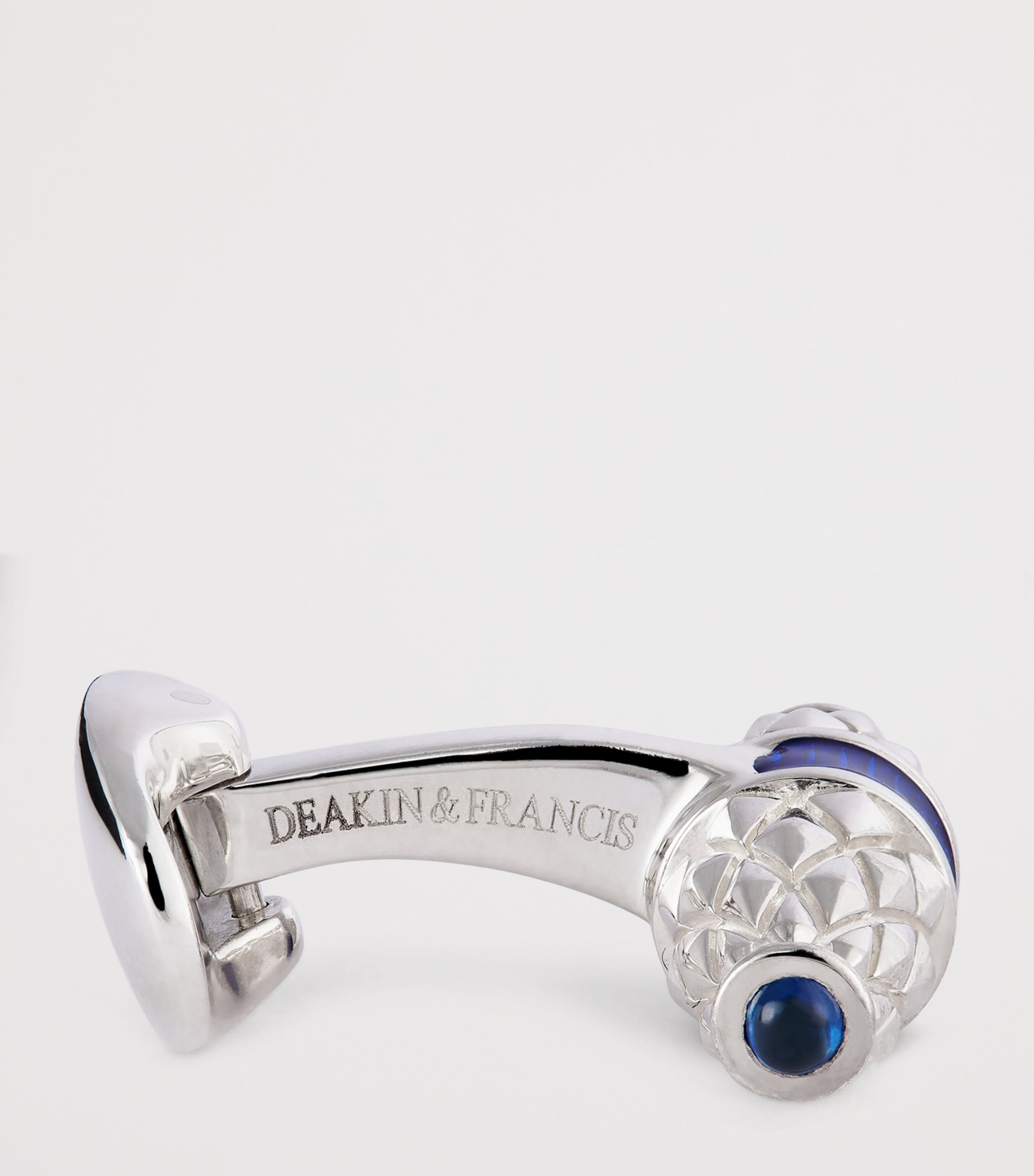 Sterling Silver Sapphire-Trim Cufflinks BLUE Image 4
