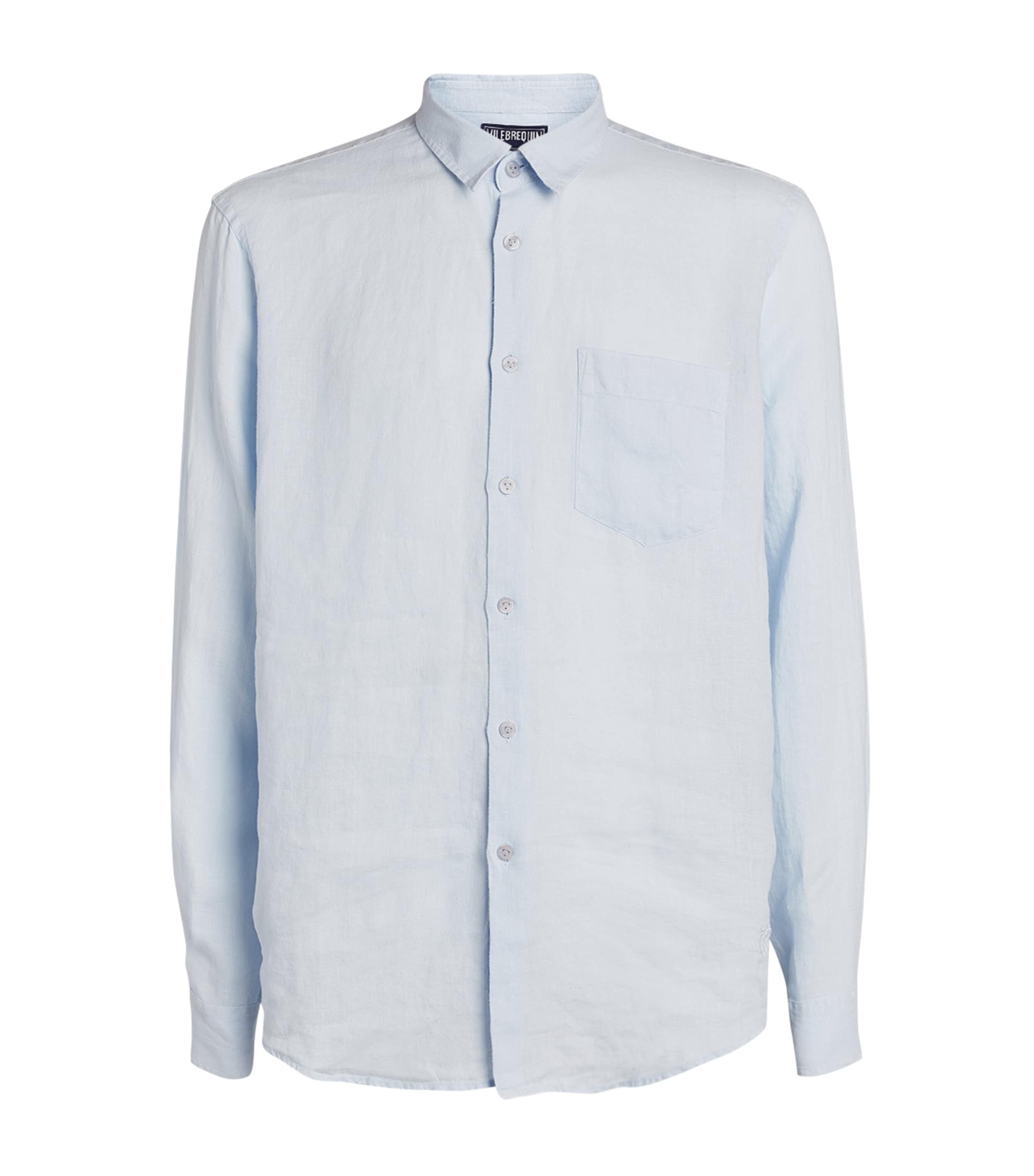 Linen Embroidered Caroubis Shirt 330 SKY BLUE Image 2