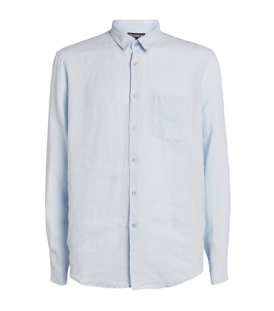 Linen Embroidered Caroubis Shirt 330 SKY BLUE Image 2