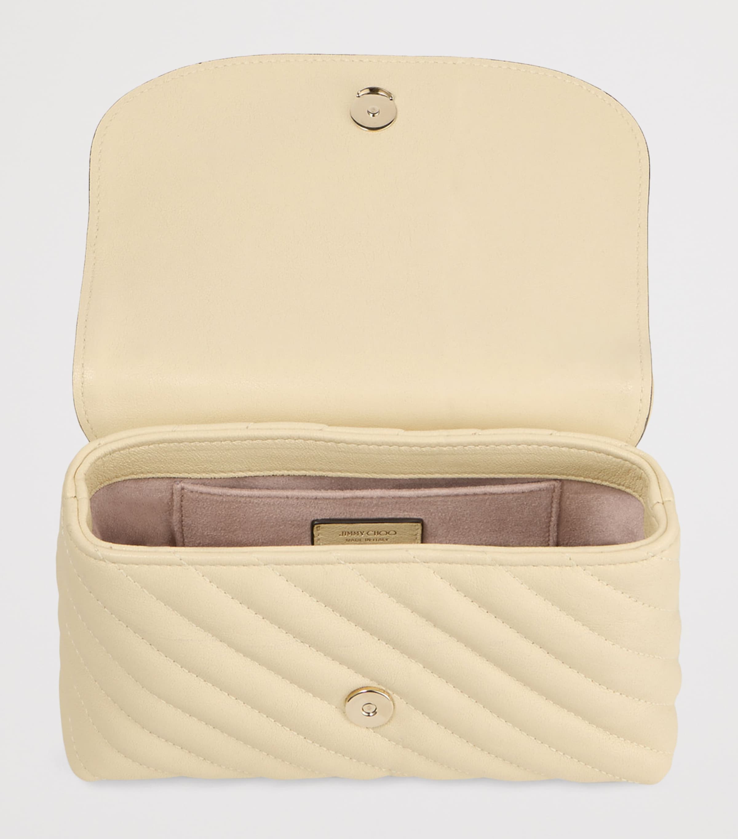 Jimmy Choo Beige Curve Small Biker Leather Quilted Cross-Body Bag