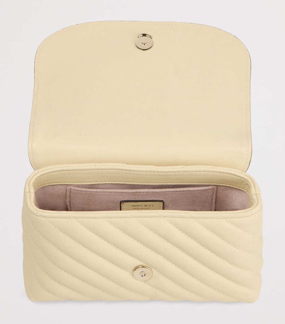 Curve Small Biker Leather Quilted Cross-Body Bag BUTTERMILK/SHINY GOL Image 5