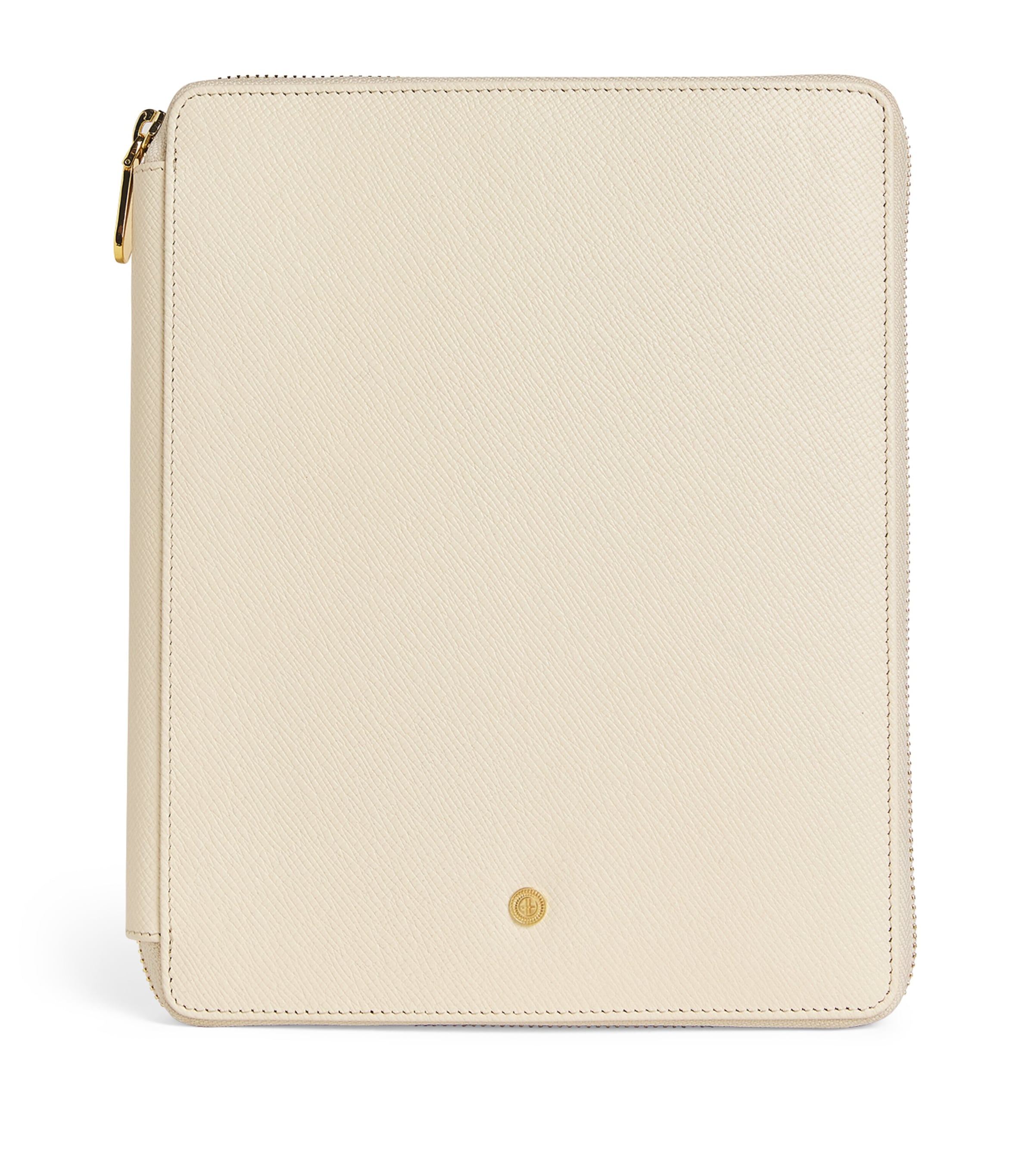 Harrods Leather Writing Folder In Neutral