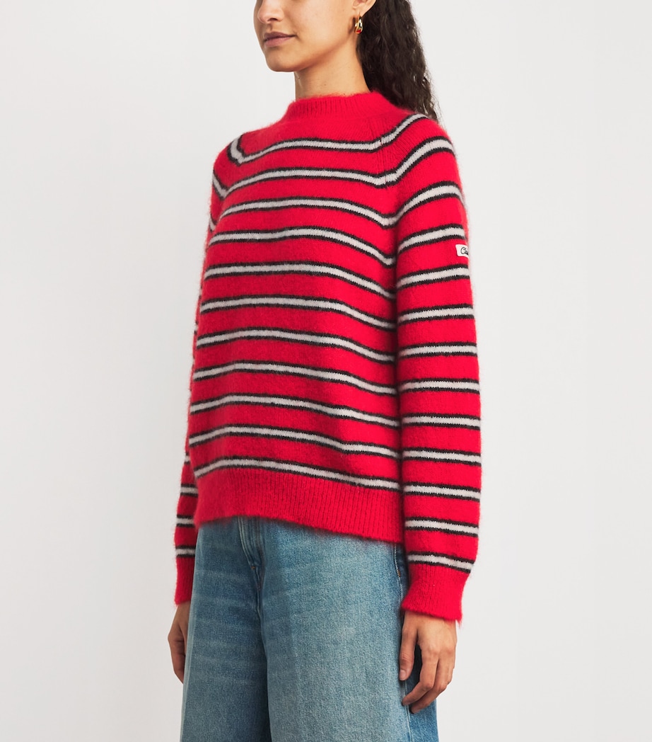 Mohair-Blend Stripe Sweater RED Image 3