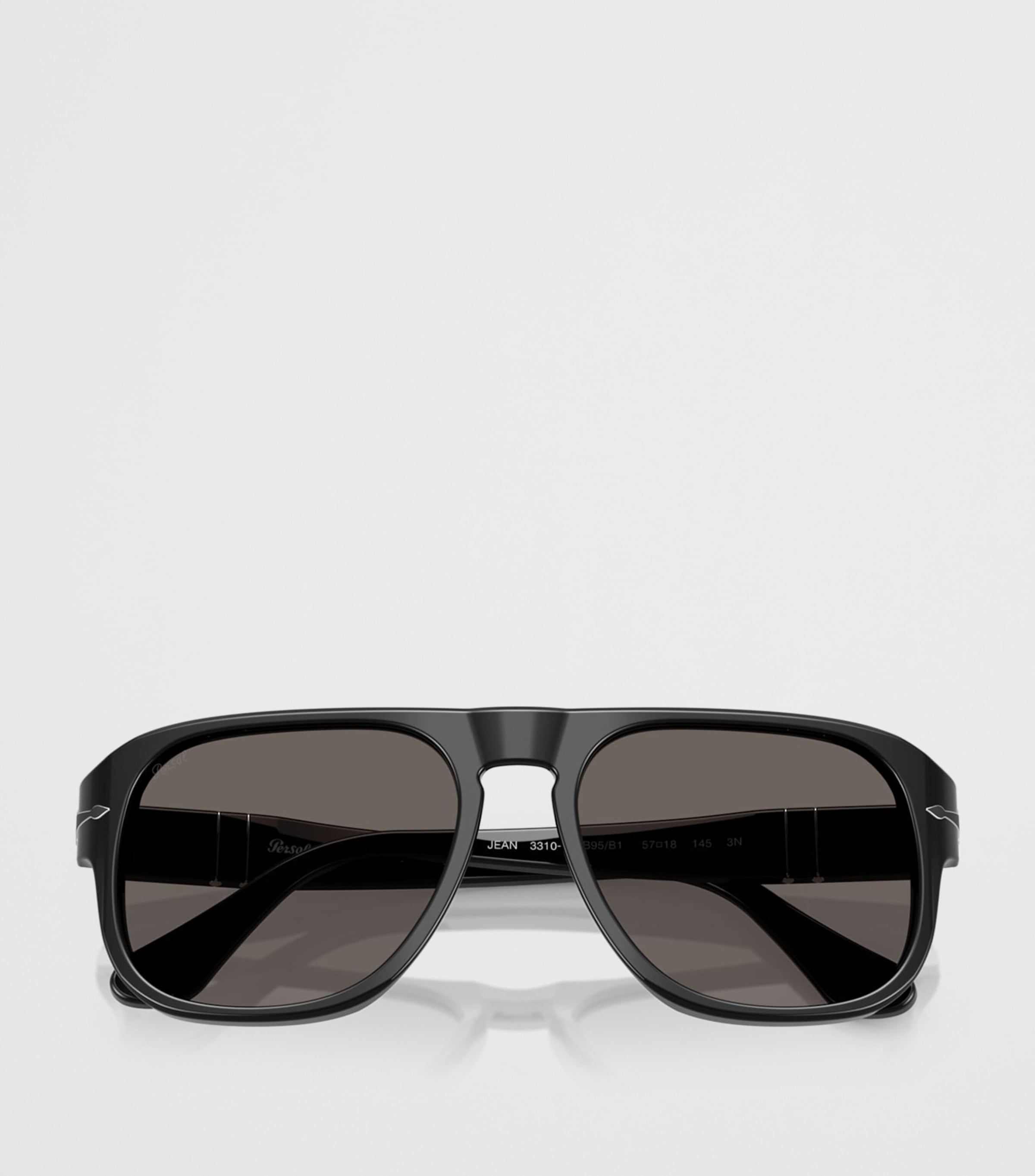 Persol Acetate Jean Rectangle Sunglasses Black Image 5
