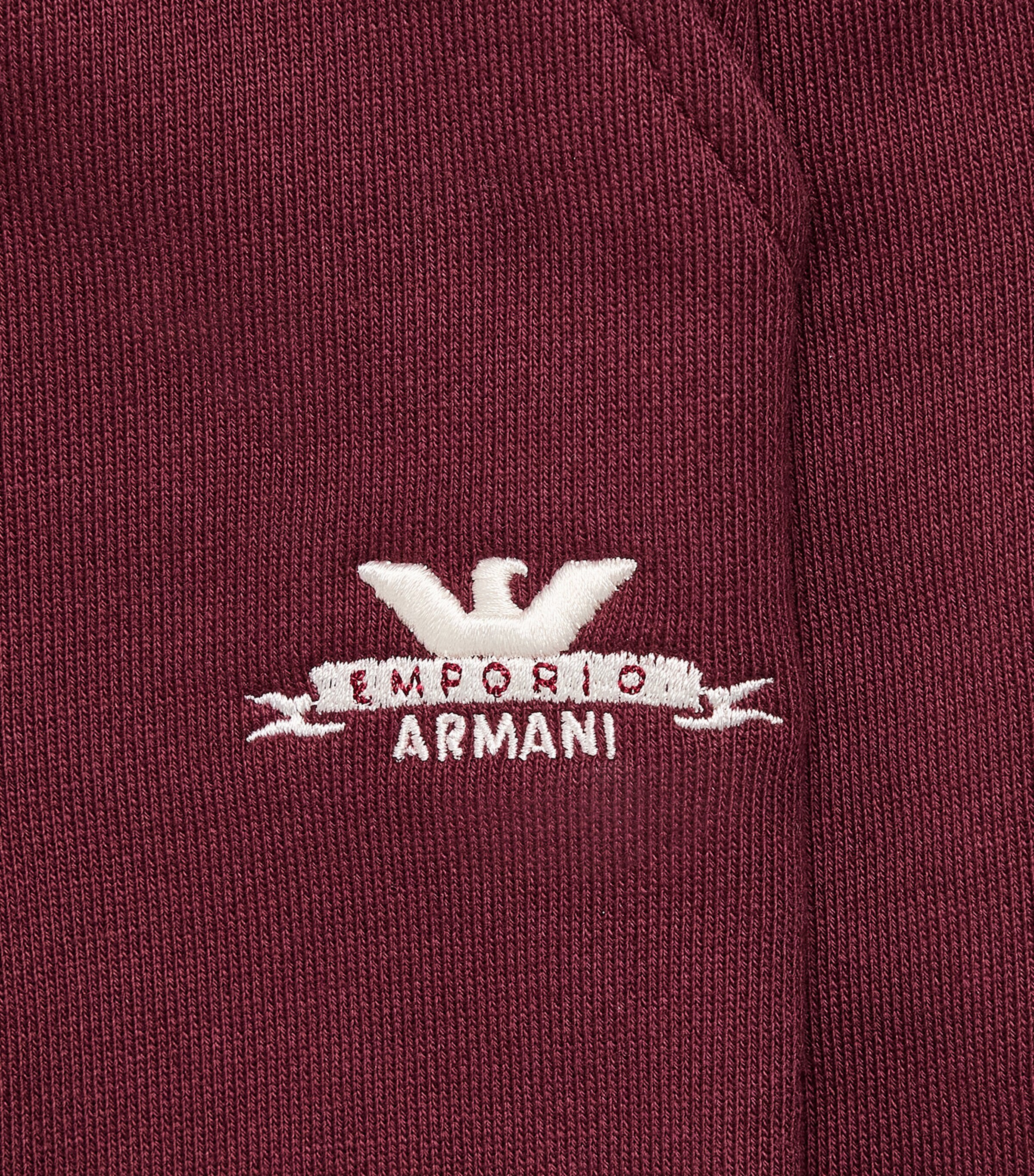 Emporio Armani Kids Cotton Logo Sweatpants (6-36 Months) Maroon Banner Image 4
