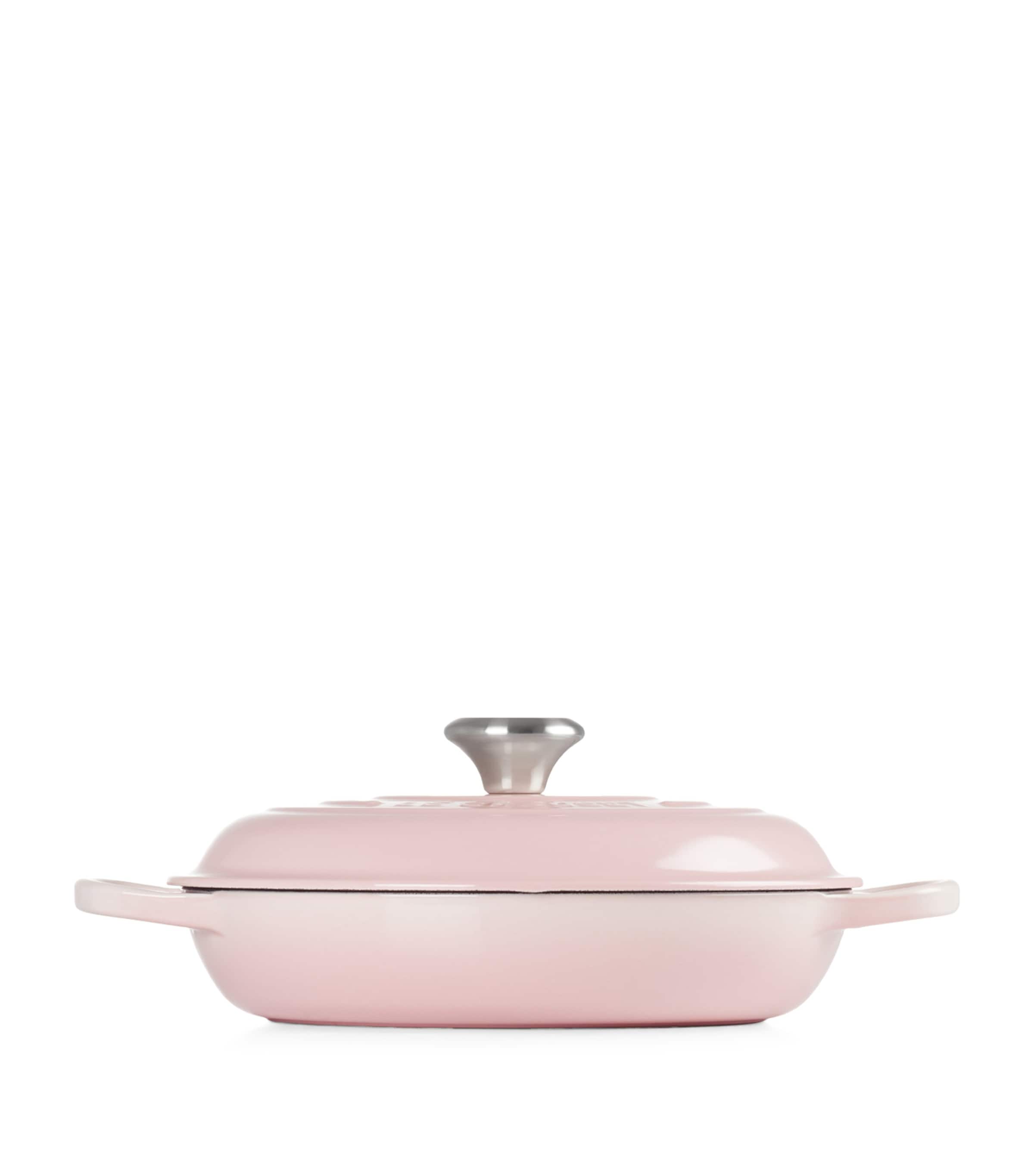 Le Creuset Cast Iron Shallow Casserole Dish (30cm) Shell Pink Image 2