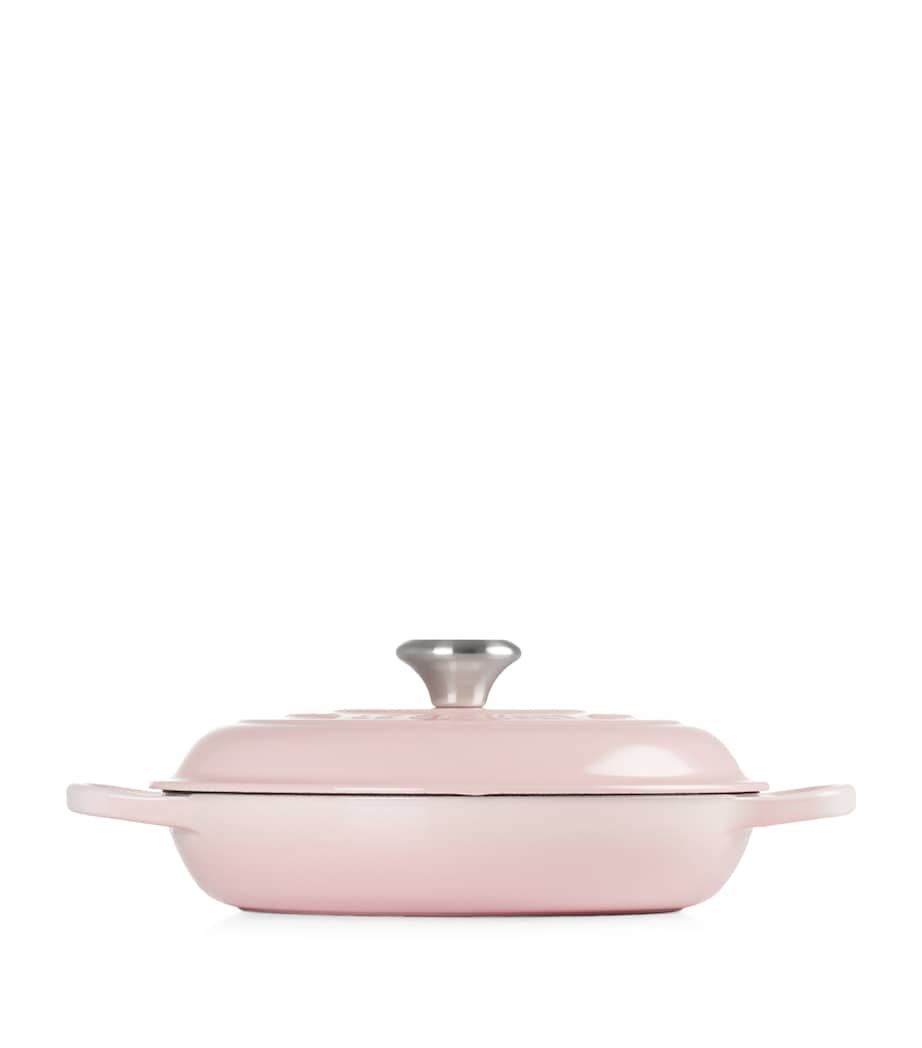 Shallow Cast Iron Casserole Dish (30cm) SHELL PINK Image 2