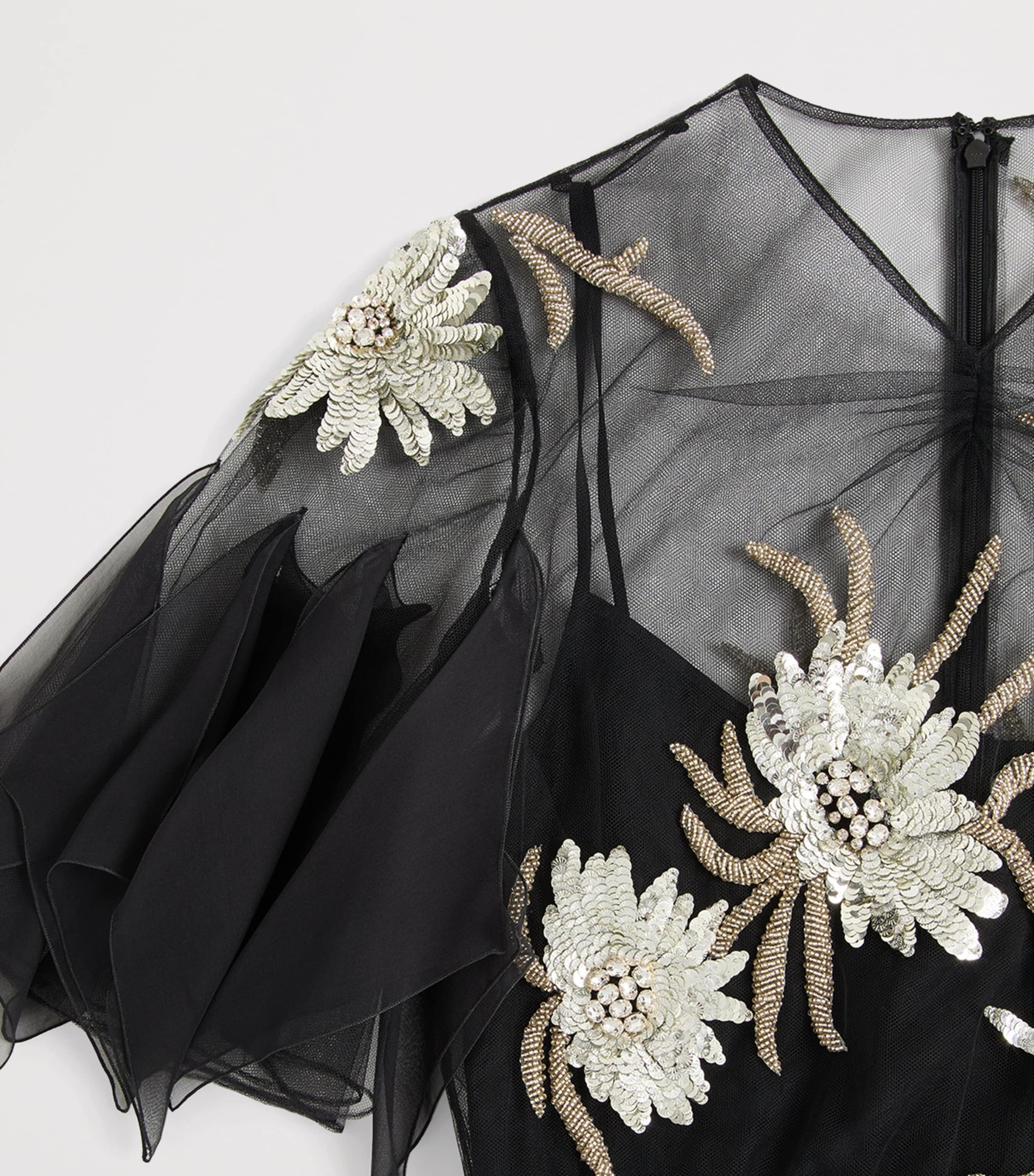Valentino Womens Embellished Silk Cady Gown Nud Image 7