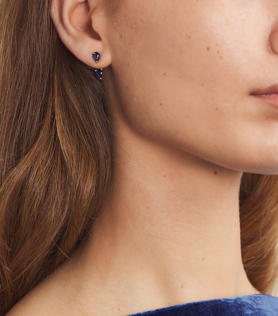 Yellow Gold and Sapphire Orbit Single Earring YELLOW GOLD Image 2
