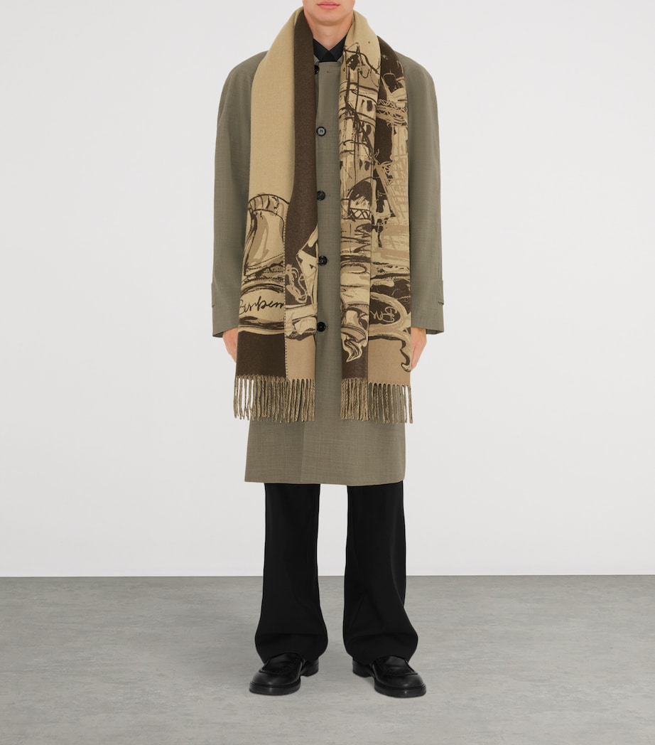 Cashmere Tower Bridge Scarf SAND Image 6