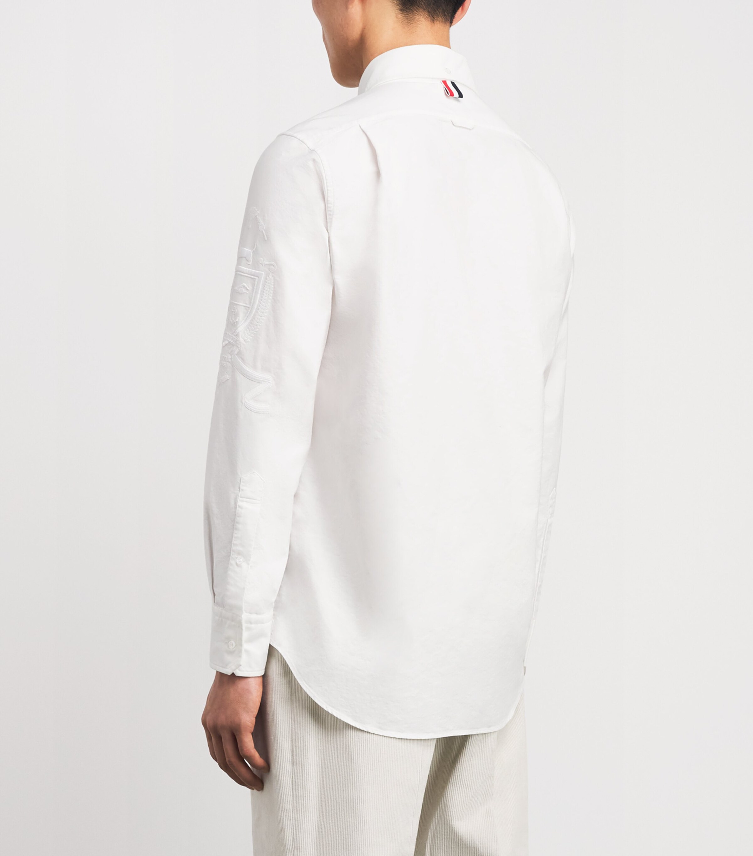 Thom Browne Mens Cotton Hector Embroidered Shirt White Image 5