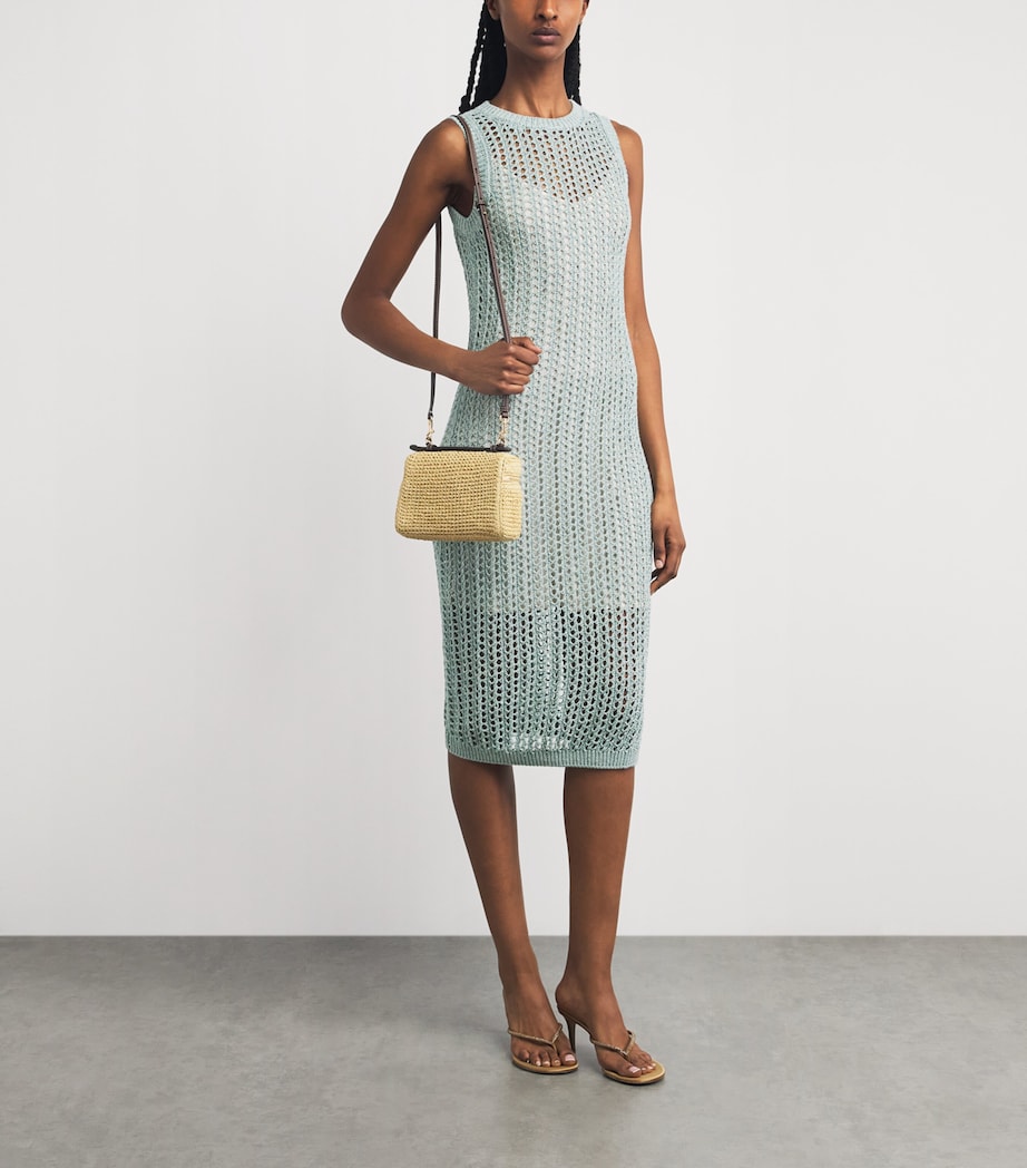 Eleventy Womens Linen-Blend Knitted Midi Dress Giada Image 2