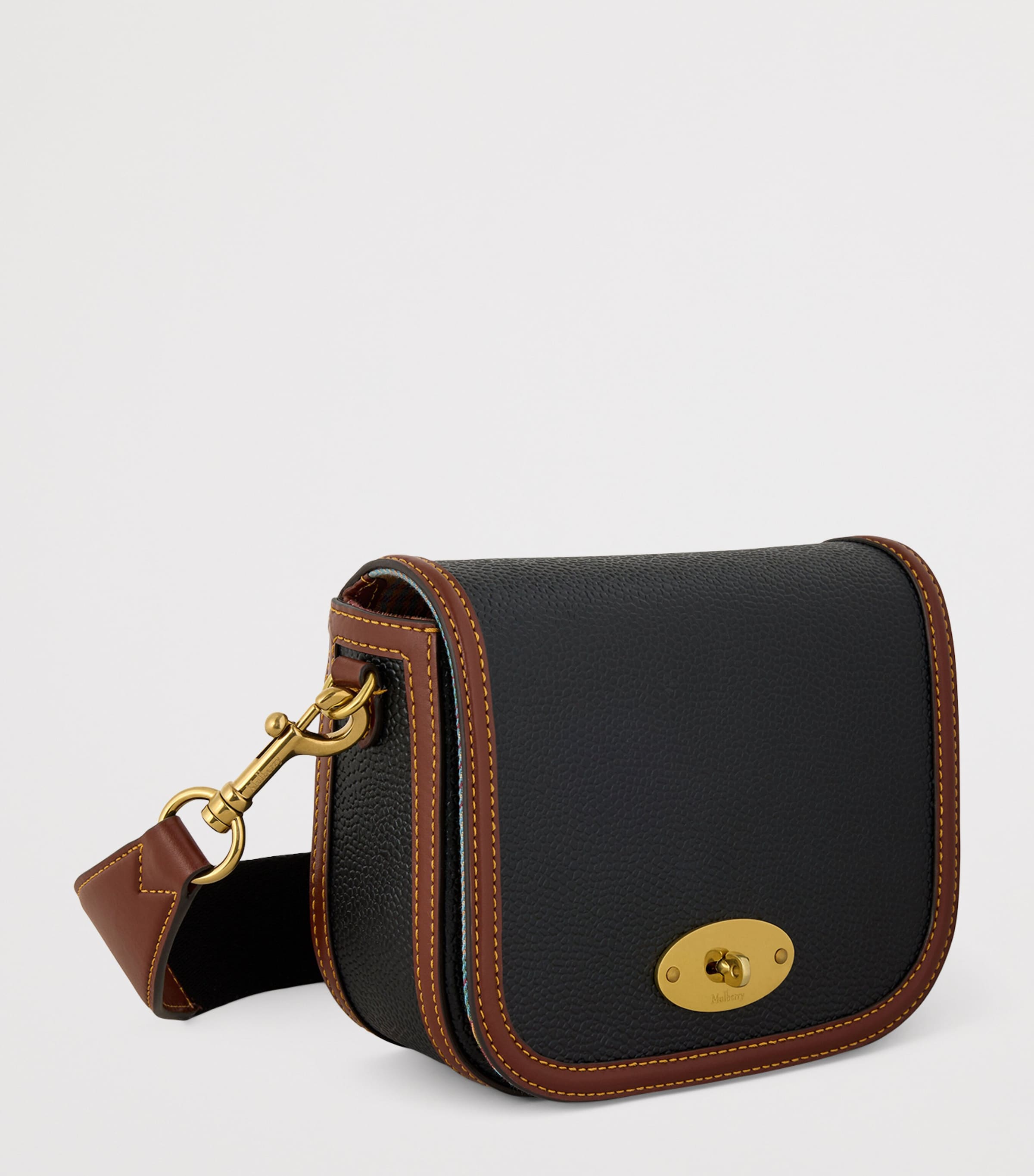 Mulberry Small Darley Cross-Body Bag Black Cognac Image 3