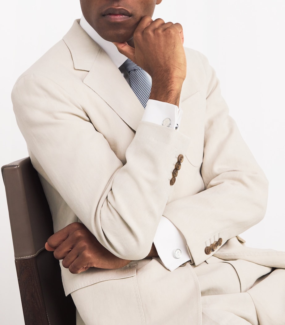 Rhodium-Plated Coin Cufflinks SILVER Image 5