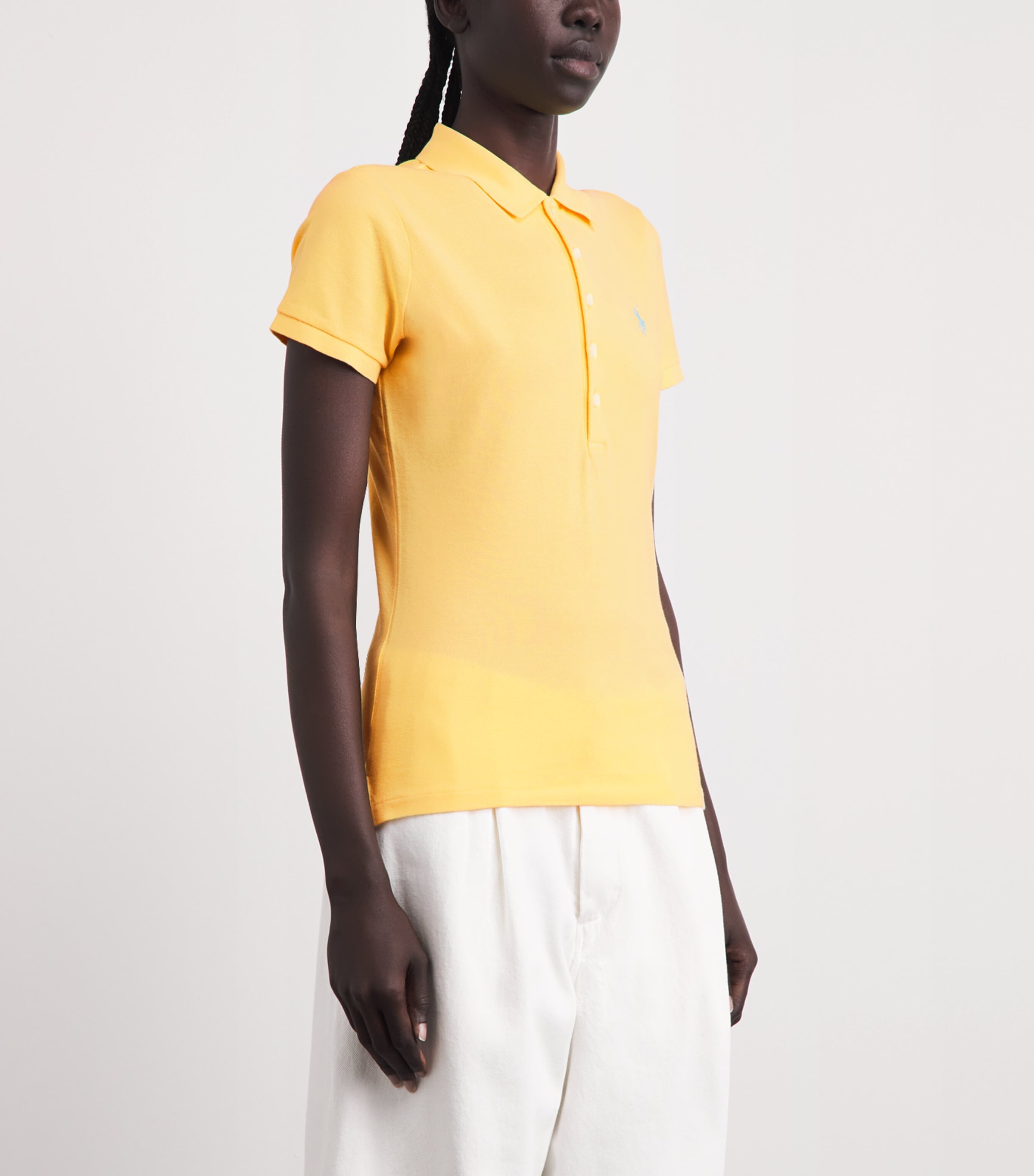 Polo Ralph Lauren Womens Cotton Slim Polo Shirt Corn Image 4
